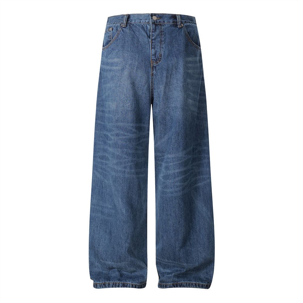 Jean Men's Retro Pocket Casual Straight Leg Jeans y2k Size US 32 / EU 48 - 2 Thumbnail