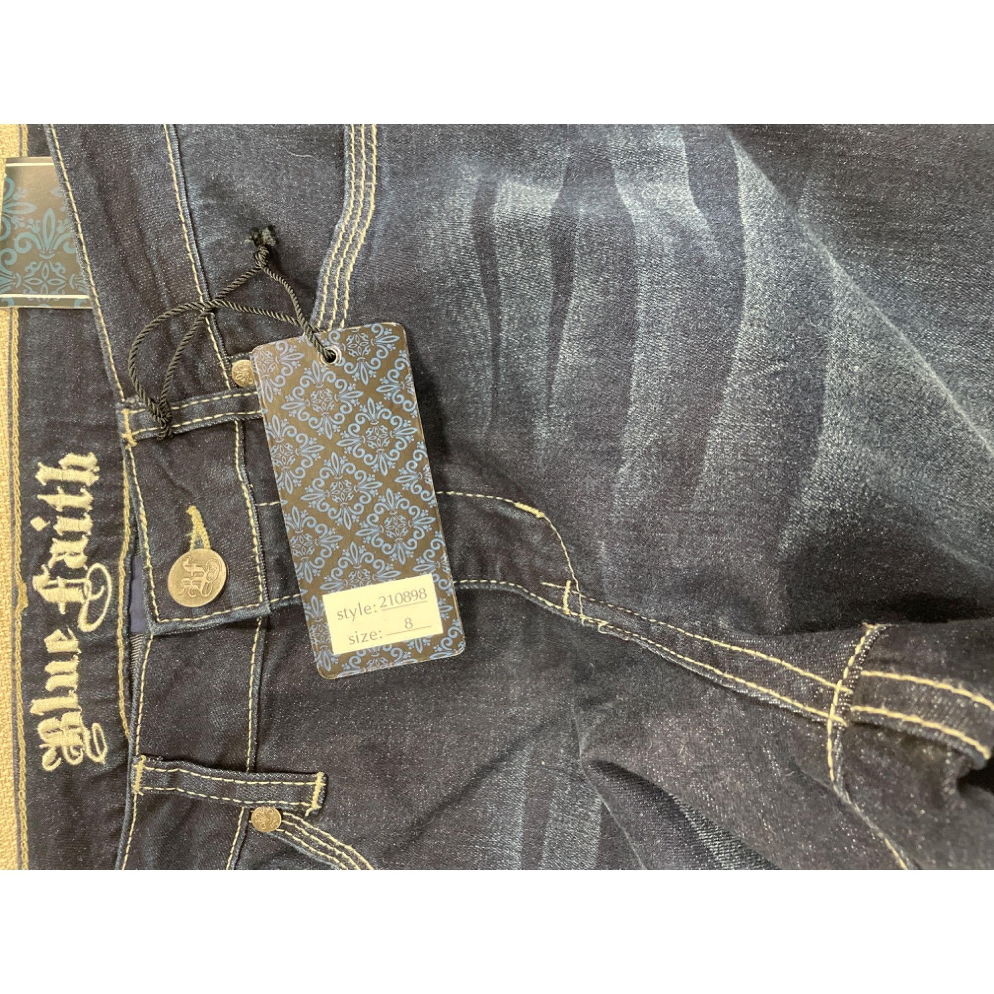 Other Blue Faith Women's Blue Jeans straight leg Size 8 SKU 1450 Size 30" / US 8 / IT 44 - 6 Thumbnail