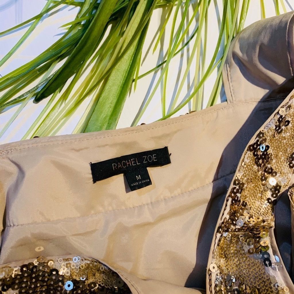 Rachel Zoe Rachel Zoe Gold Sequinned Halter Dress Size M Size M / US 6-8 / IT 42-44 - 8 Thumbnail