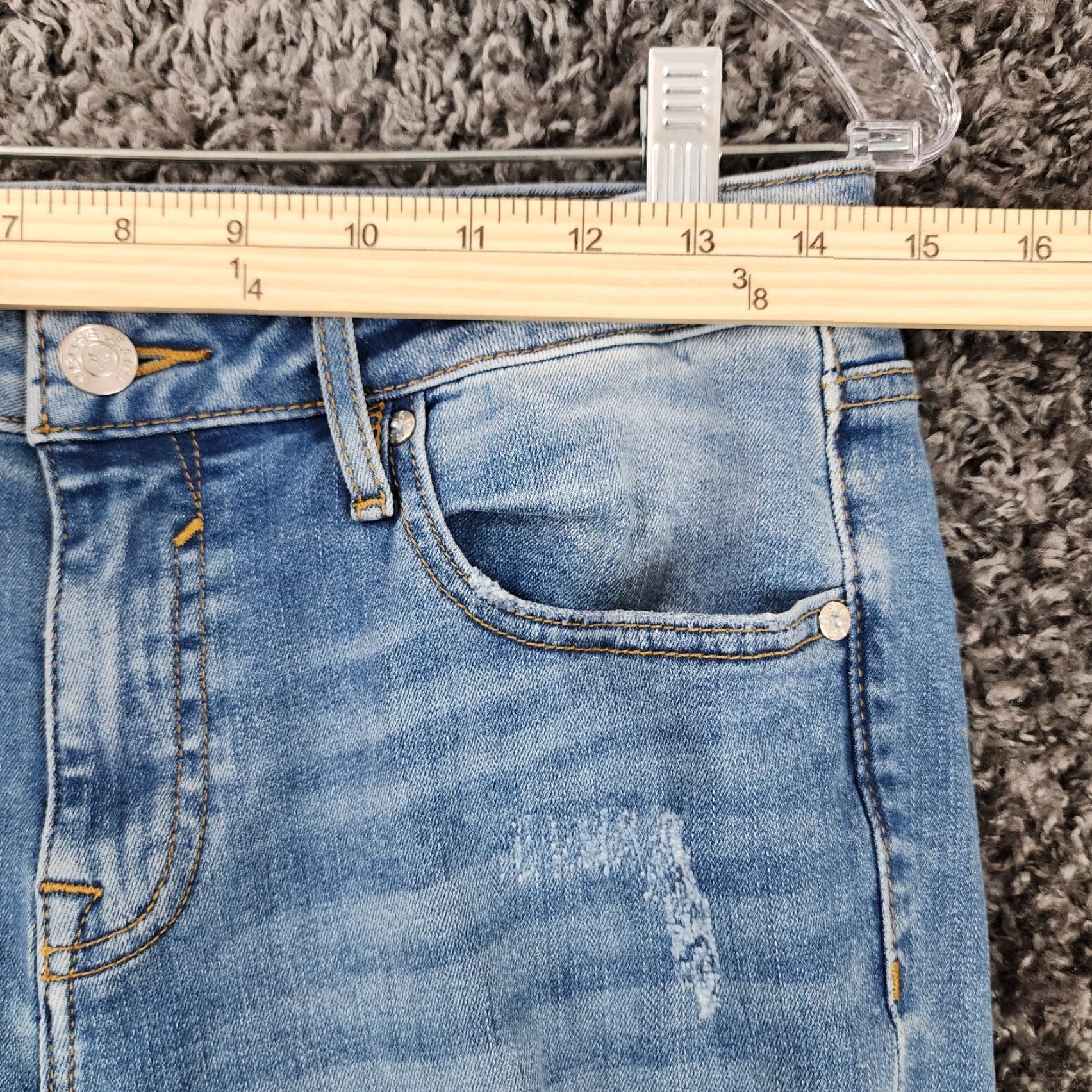 Vintage VINTAGE? Actually not vintage. Vigoss Jagger Womens Distressed Classic Fit Skinny Jeans Size 29 Blue Adult Women 29In Waist 29 Inseam 27In Size 29" - 5 Thumbnail