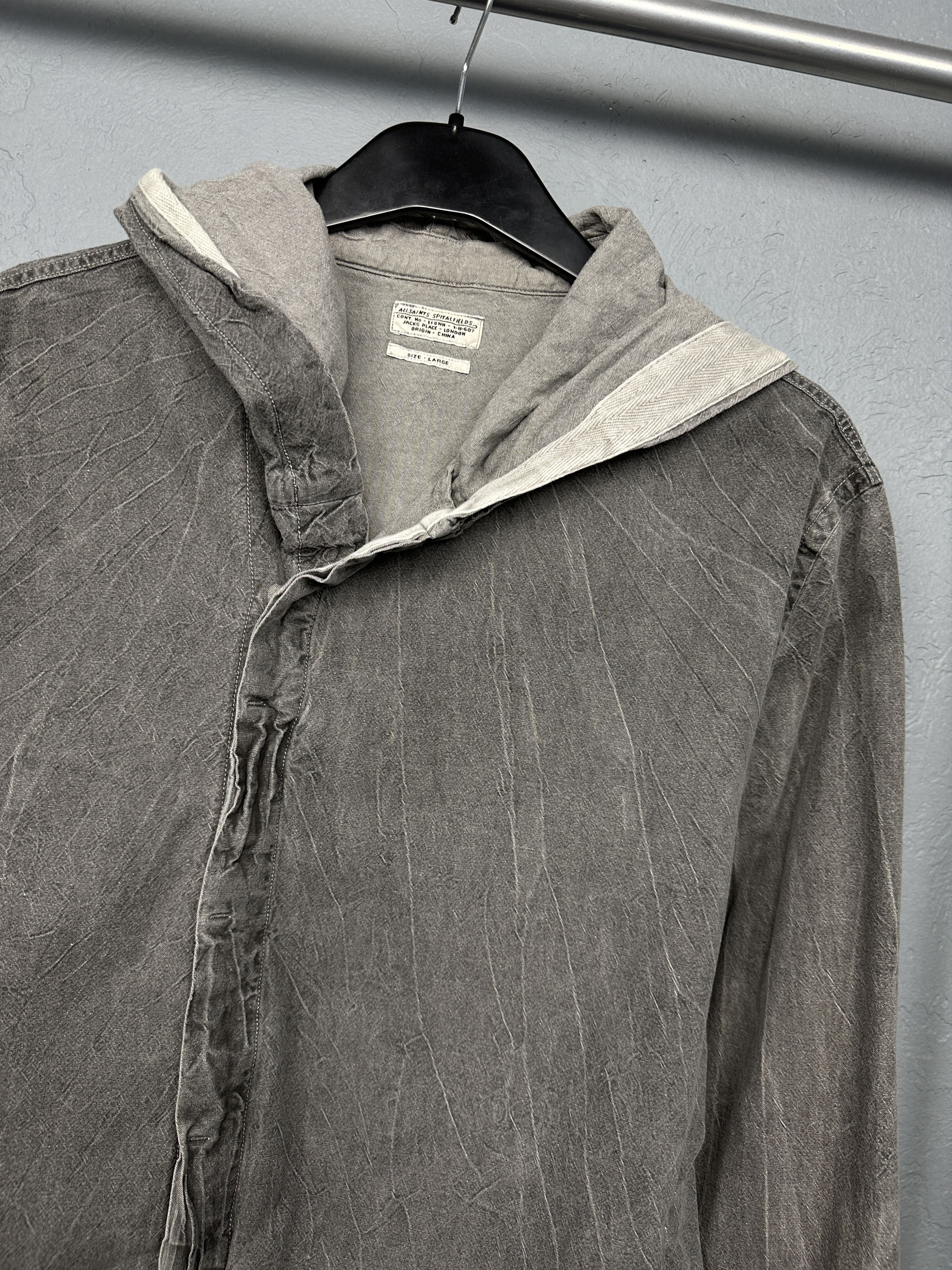 Allsaints Allsaints Mens Avant Garde Bomber Hooded Jacket Shirt Size US L / EU 52-54 / 3 - 2 Thumbnail
