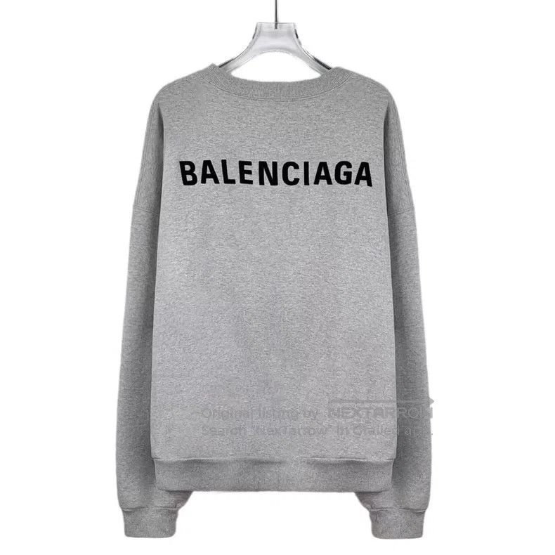 Balenciaga Balenciaga Gray Logo Letter Embroidered Cotton Crewneck Lo Size US S / EU 44-46 / 1 - 2 Thumbnail