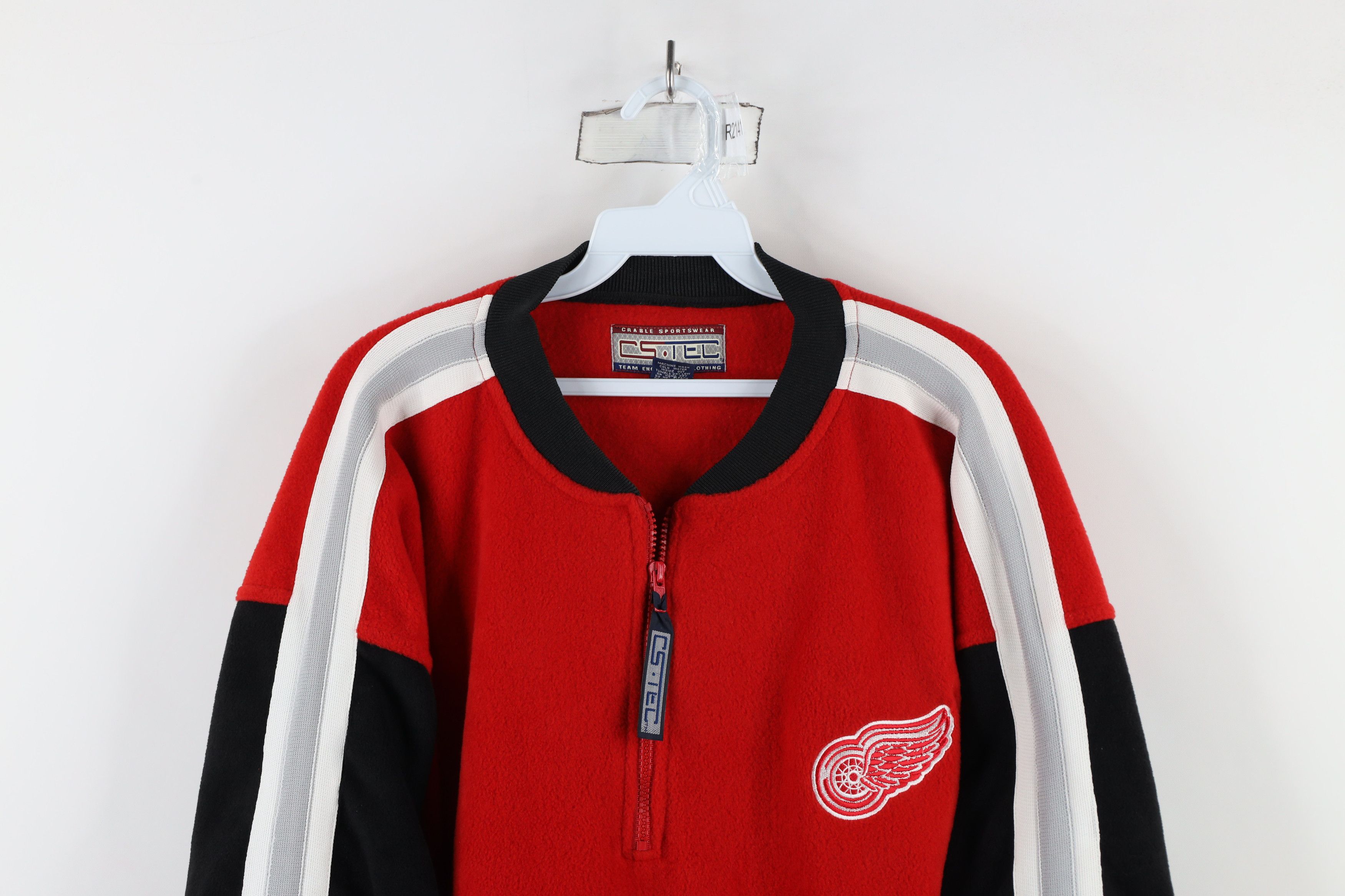 Vintage Vintage 90s Wings Hockey Half Zip Fleece Pullover Sweater Size US L / EU 52-54 / 3 - 2 Thumbnail
