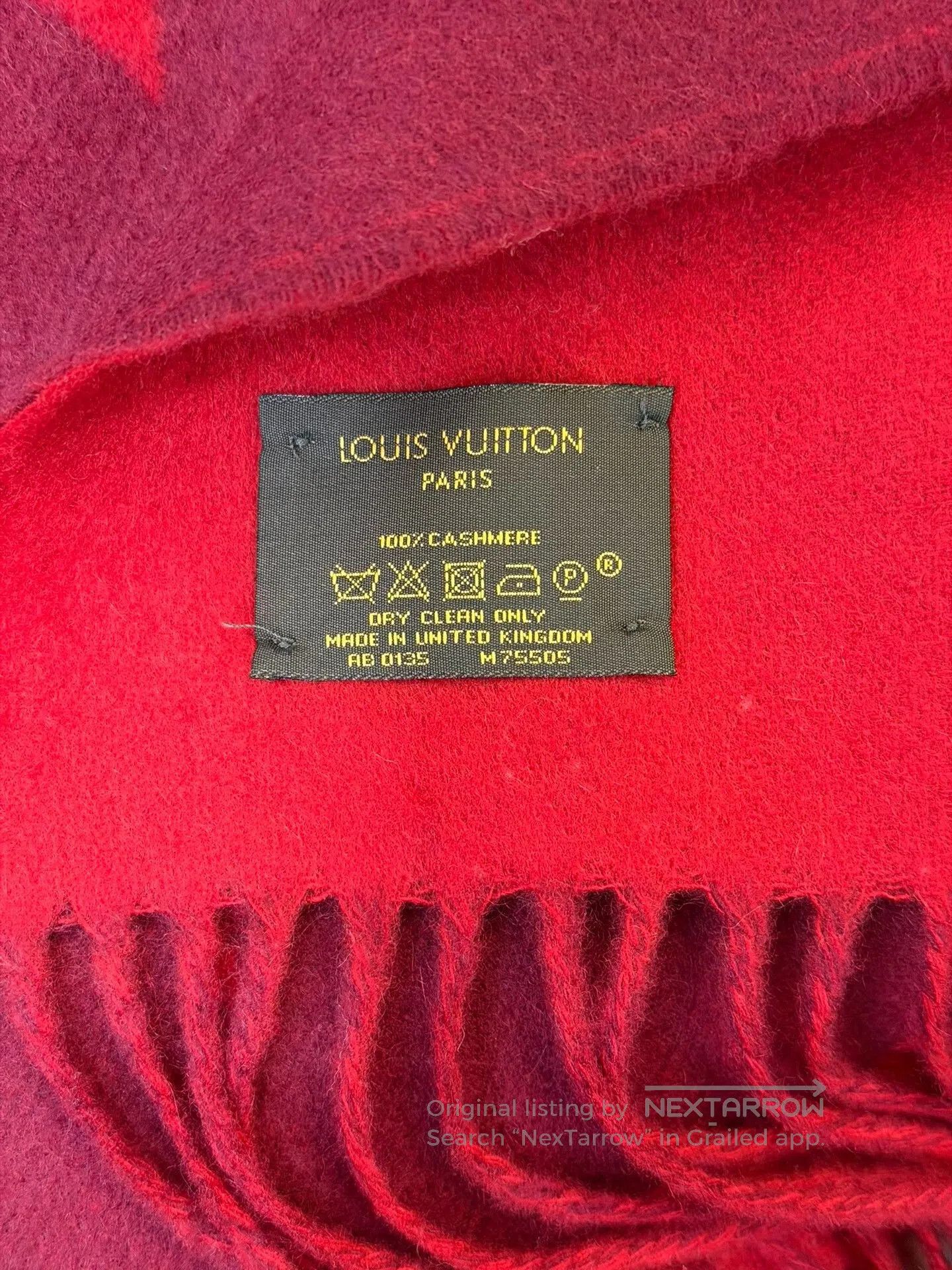 Louis Vuitton Louis Vuitton Red Monogram Cashmere Scarf. Size ONE SIZE - 3 Thumbnail
