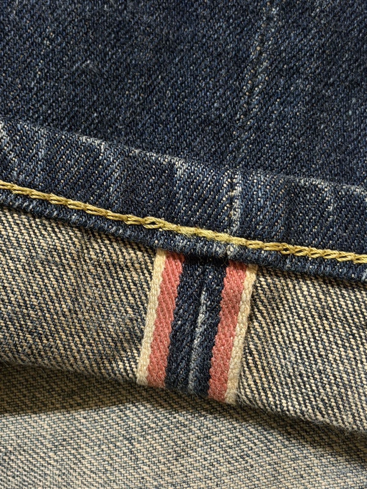 Edwin Vintage 90s Japan Edwin 505z Selvedge Faded Whisker Straight Size US 33 - 7 Thumbnail