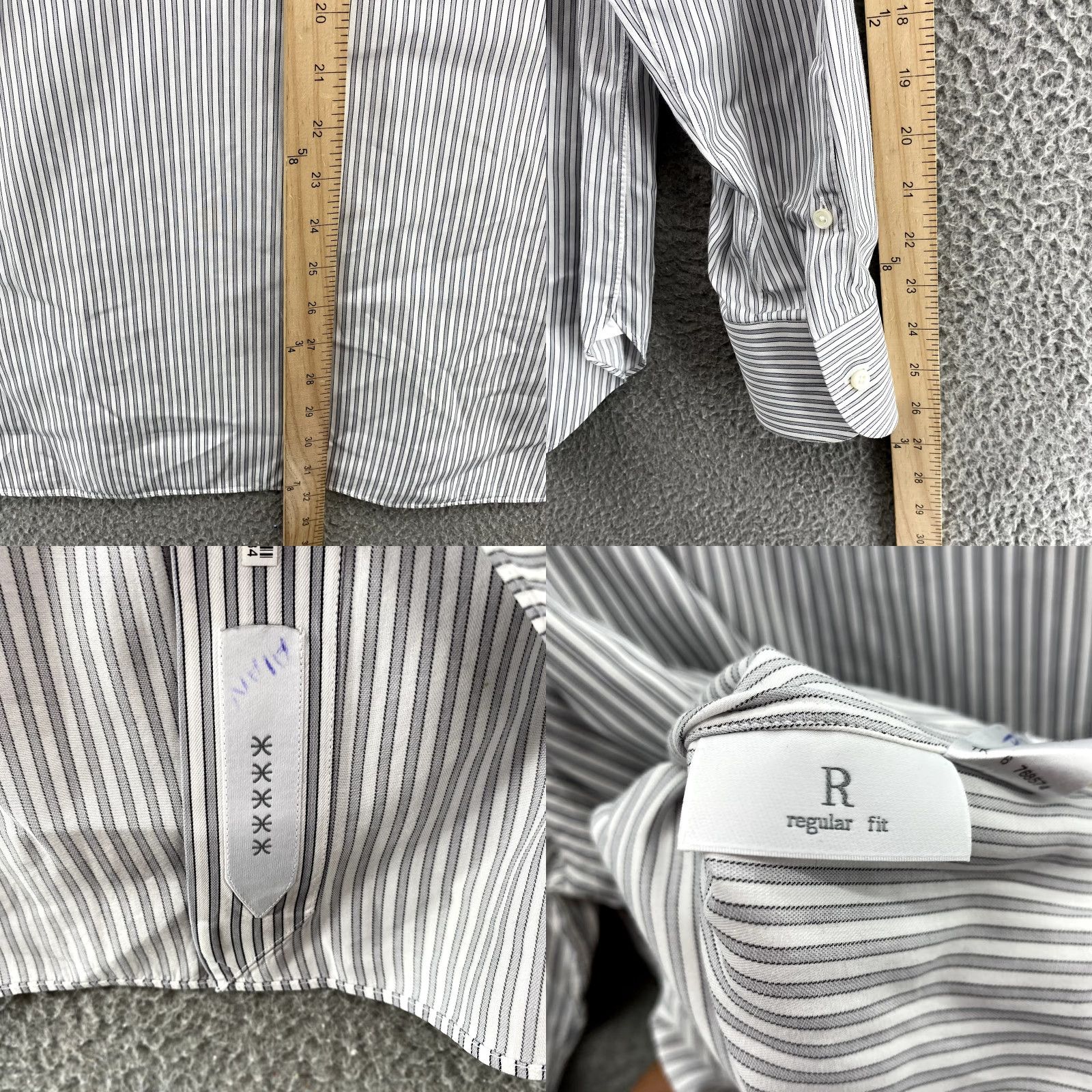 Ermenegildo Zegna Ermenegildo Zegna Dress Shirt Men's XL Gray White Striped Office 90s Corpcore Mens Shirt Size 46R - 8 Thumbnail