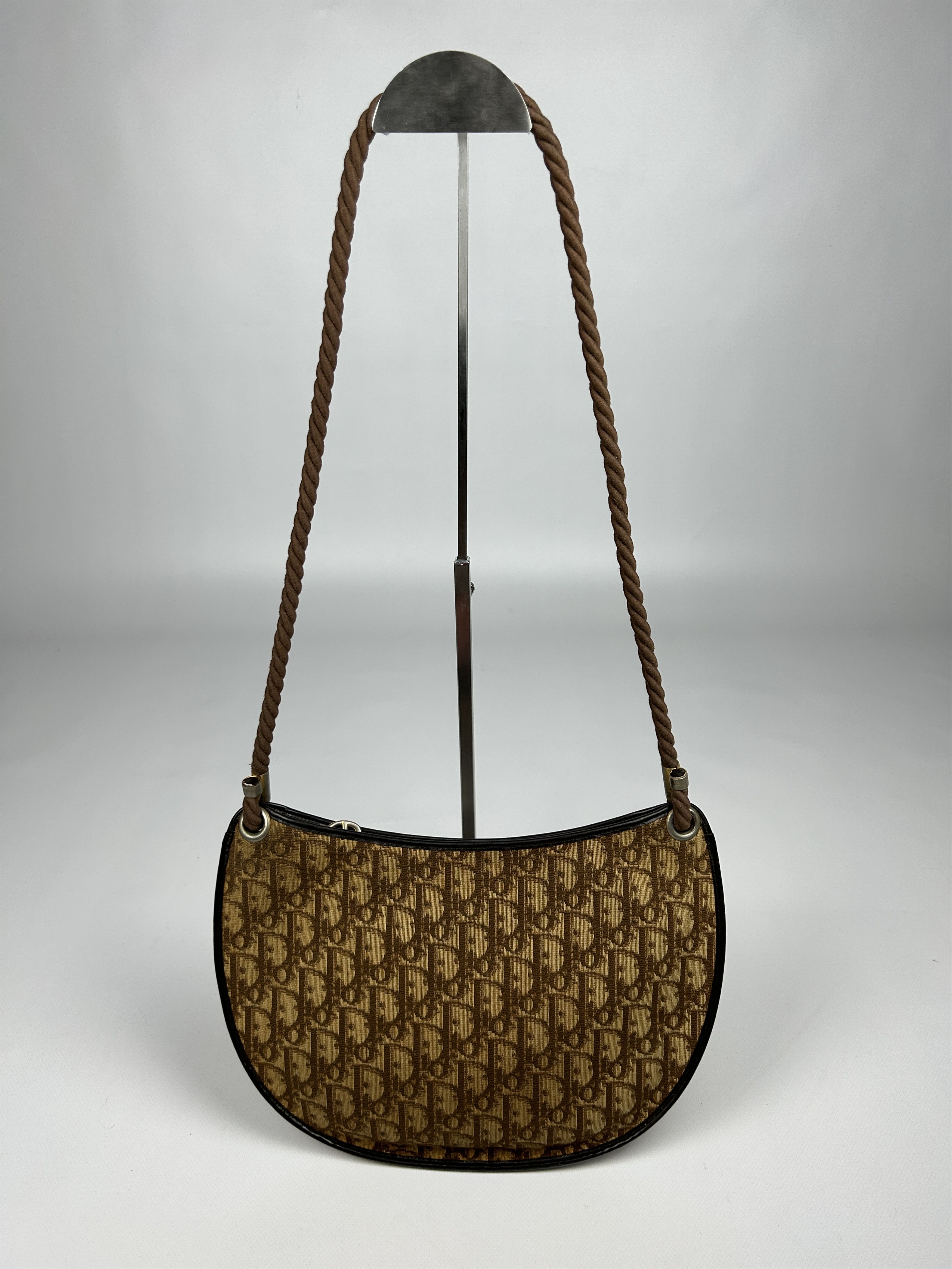 Dior Vintage 80s Dior trotter oblique monogram rope shoulder bag Size ONE SIZE - 1 Thumbnail