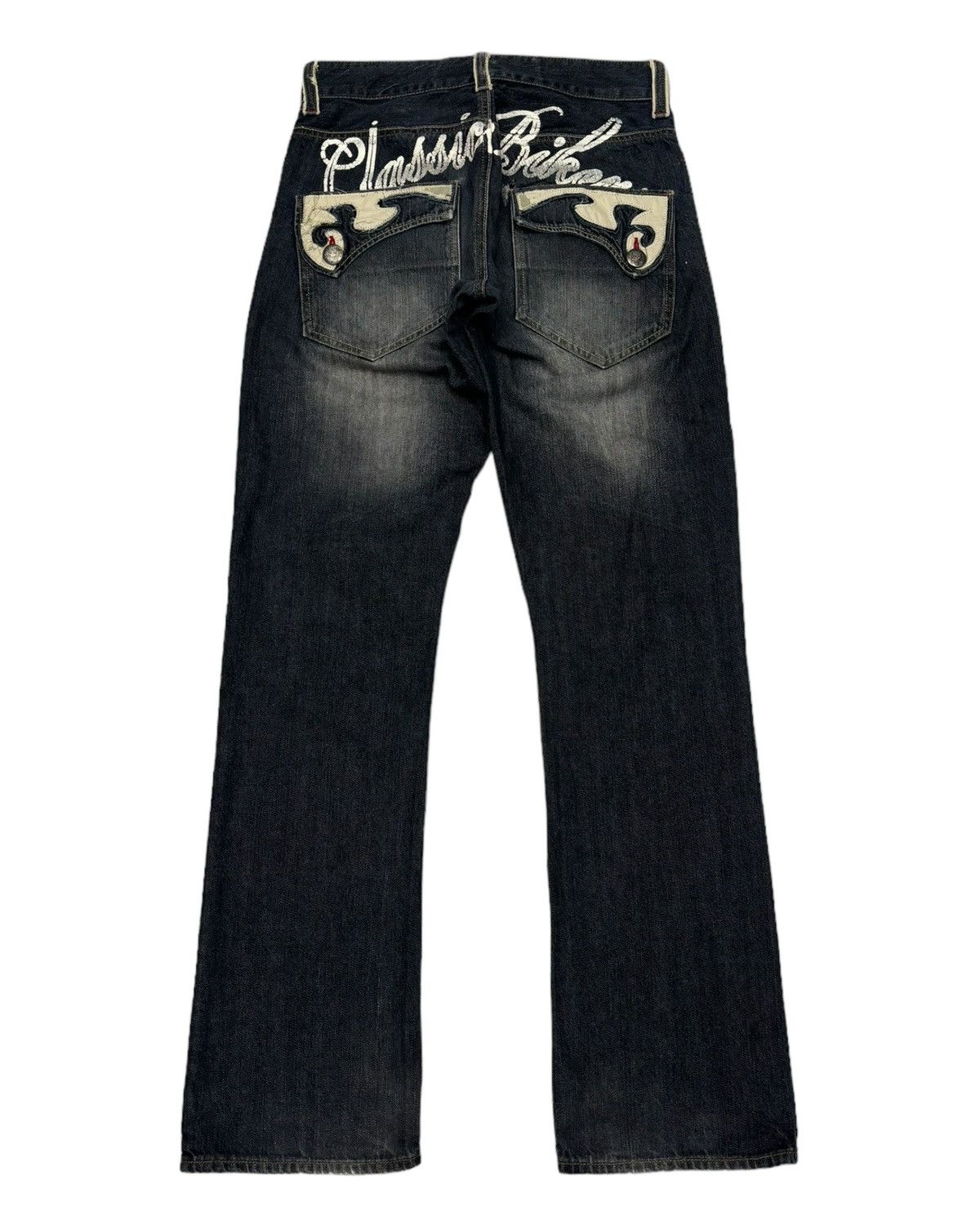 If Six Was Nine 🔥JACK SERIKA SKULL BONES FLARE JEANS DISTRESSED Size US 30 / EU 46 - 7 Thumbnail