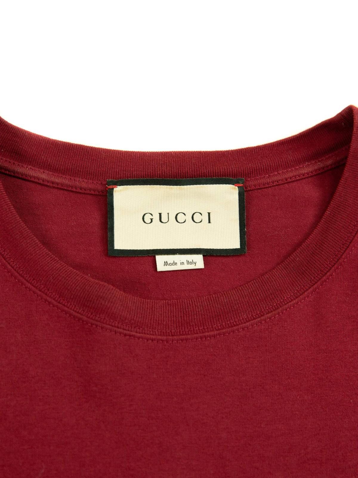 Gucci Gucci Mens Original Gucci Burgundy T Shirt Medium Red Size US M / EU 48-50 / 2 - 5 Thumbnail