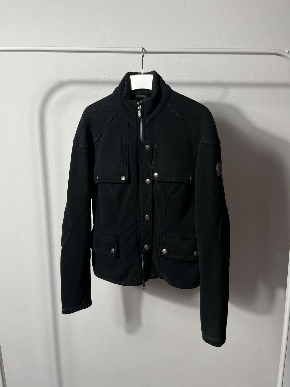 Belstaff × Vintage Belstaff Black Moto Biker Jacket Cotton Logo Back Patch 44 Size S / US 4 / IT 40 - 1 Thumbnail