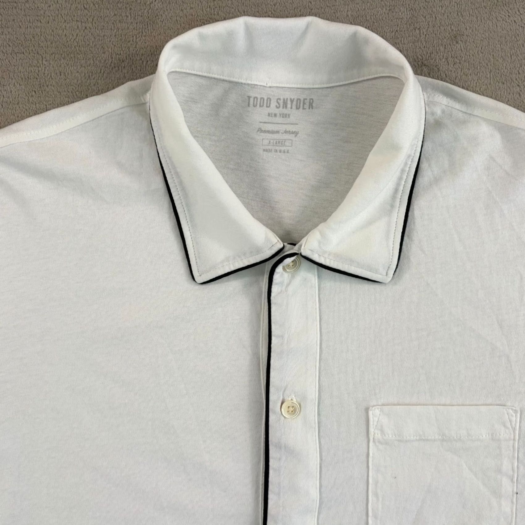 Todd Snyder VINTAGE? No. Todd Snyder Tipped Full Packet Polo Premium Jersey Shirt Men XL White Size US XL / EU 56 / 4 - 3 Thumbnail
