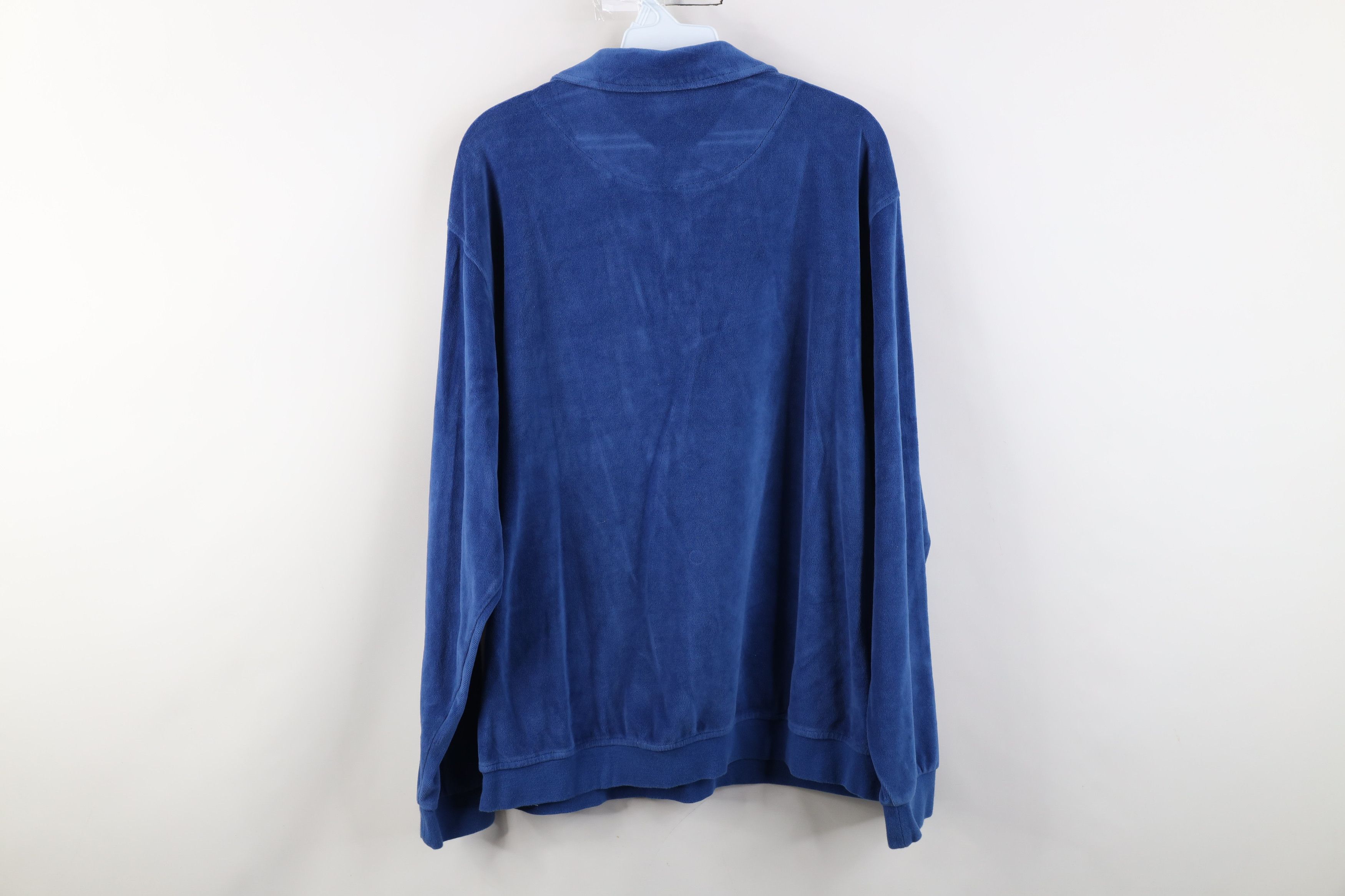 Vintage Vintage 90s Streetwear Velour Collared Pullover Sweater Size US L / EU 52-54 / 3 - 11 Thumbnail