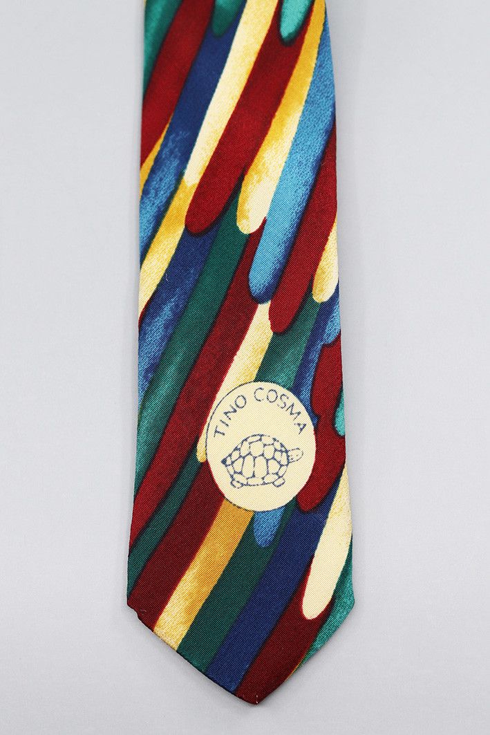 Other Tino Cosma Vintage Silk Tie – Bold Brushstroke Pattern Size ONE SIZE - 6 Thumbnail