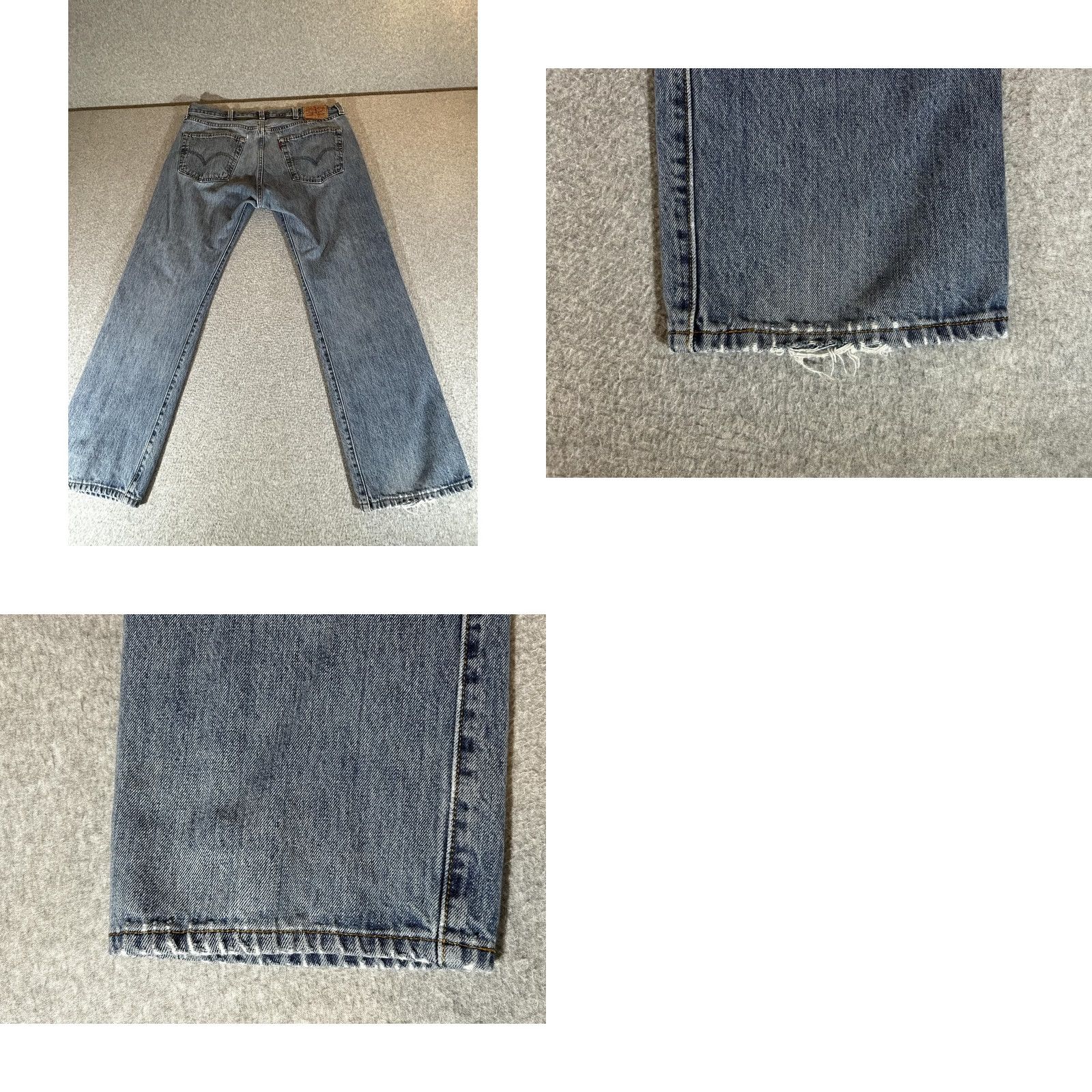 Levi's Levi's 501 Jeans Mens 38x29 Straight Button Fly Light Blue Denim Vintage Distressed Pockets Logo 38x29 Mens Mens Jeans Blue Straight Button Fly 501 Size US 38 / EU 54 - 10 Thumbnail
