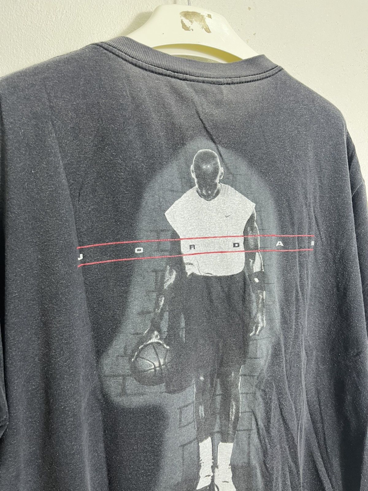 Vintage Vintage Air Jordan By nike tshirt(Sunfaded black) Size US L / EU 52-54 / 3 - 3 Thumbnail