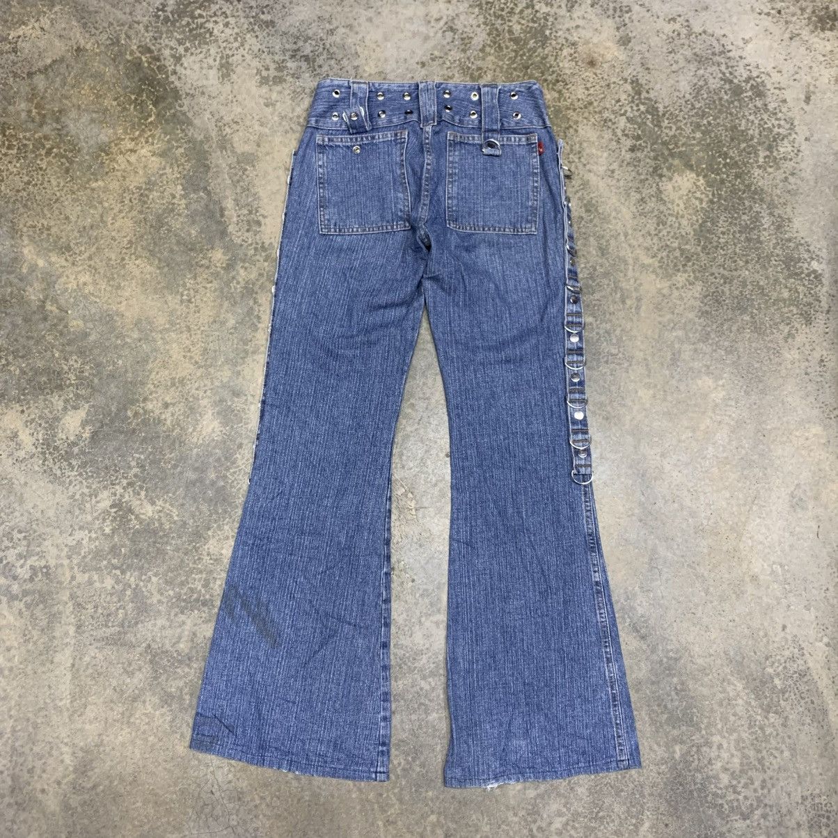 Japanese Brand Y2K Flare Loony Jeans Clawmark Fade Jean Size 27" / US 4 / IT 40 - 2 Thumbnail