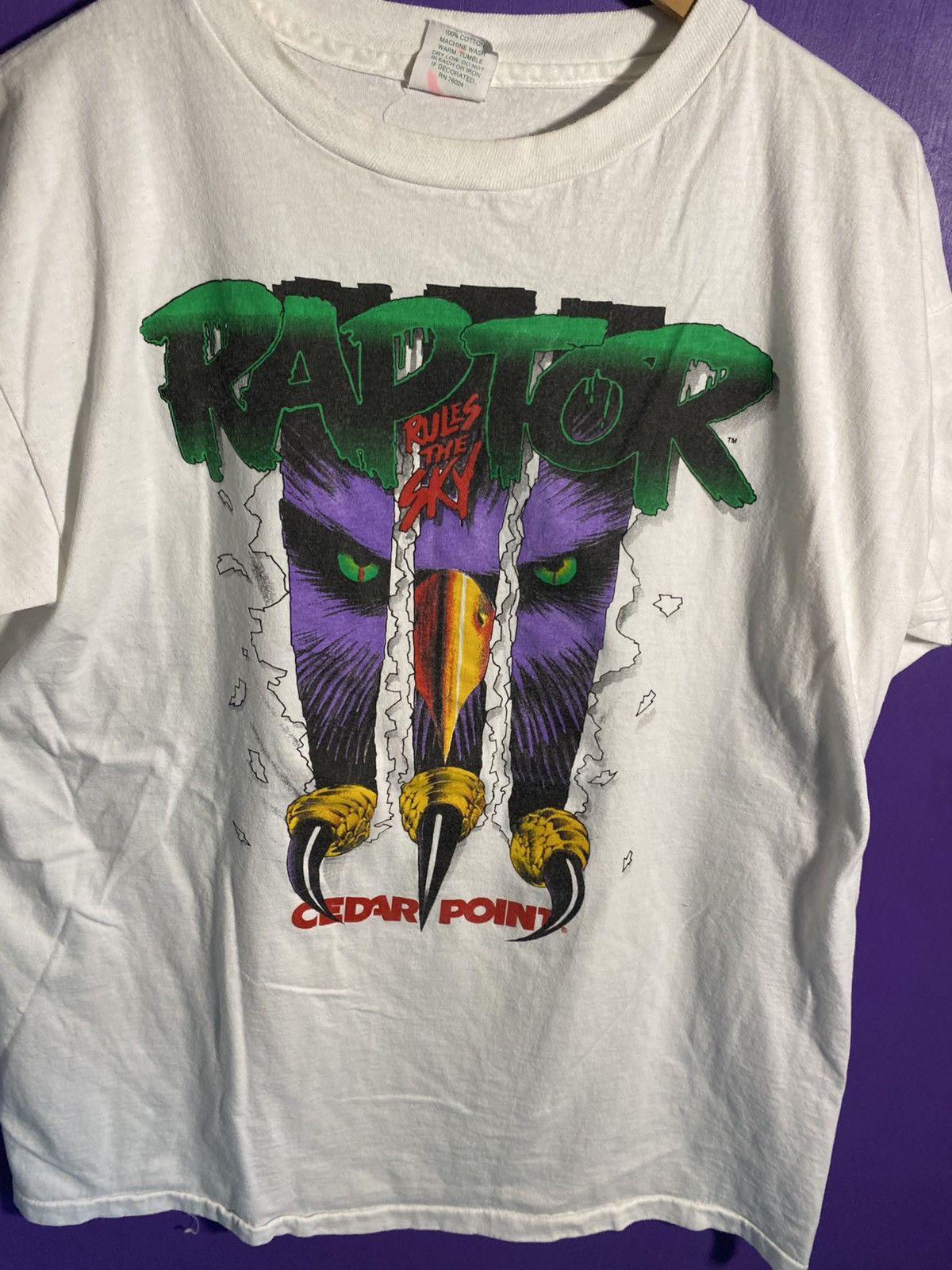 Other Vintage 90s Cedar point raptor rollercoaster t-shirt Size US L / EU 52-54 / 3 - 3 Thumbnail