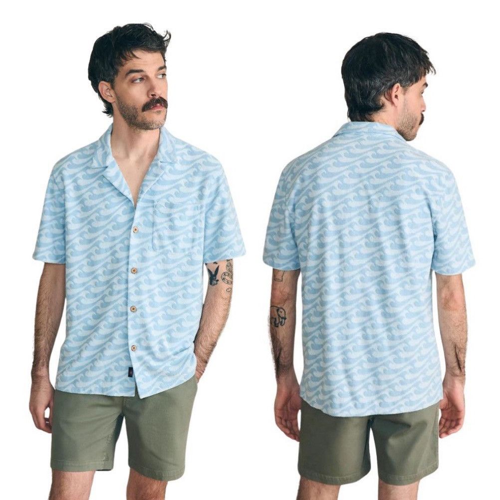Faherty Faherty Cabana Towel Terry Surf Shirt Endless Peaks Blue M Size US M / EU 48-50 / 2 - 10 Thumbnail