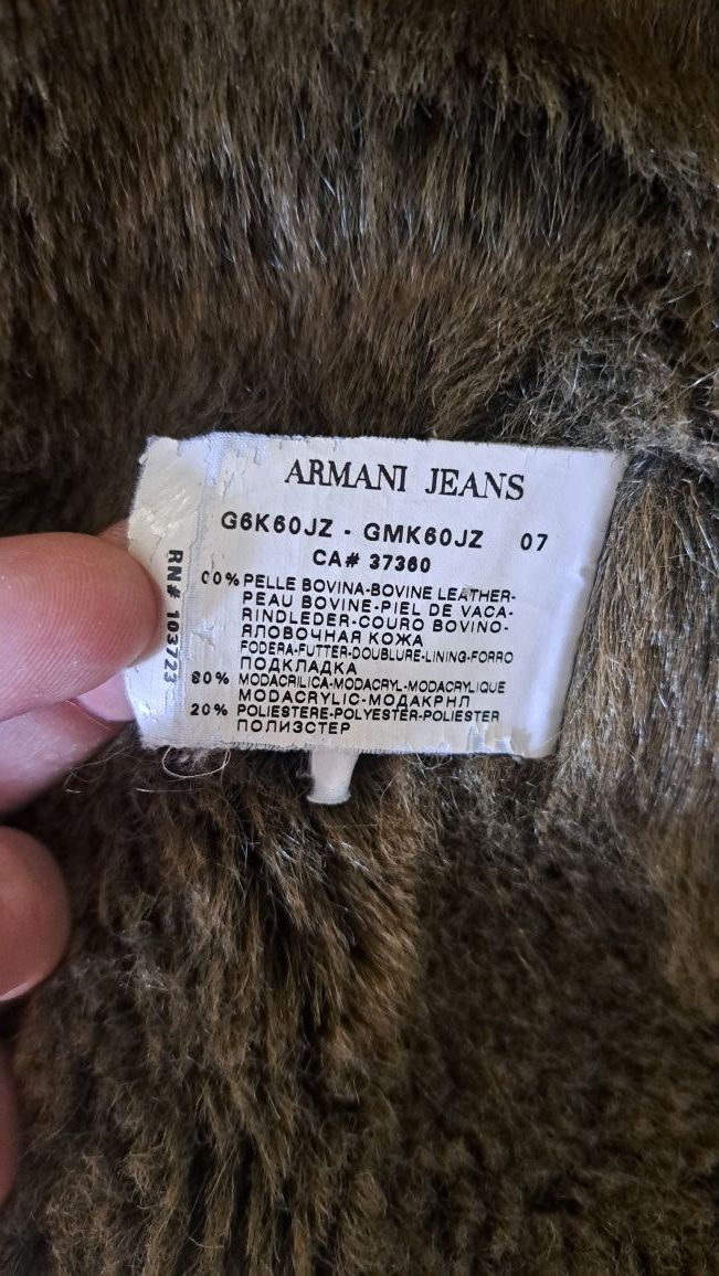 Armani Vintage Armani Jeans Sheeps Leather Coat Jacket Size US XL / EU 56 / 4 - 4 Thumbnail