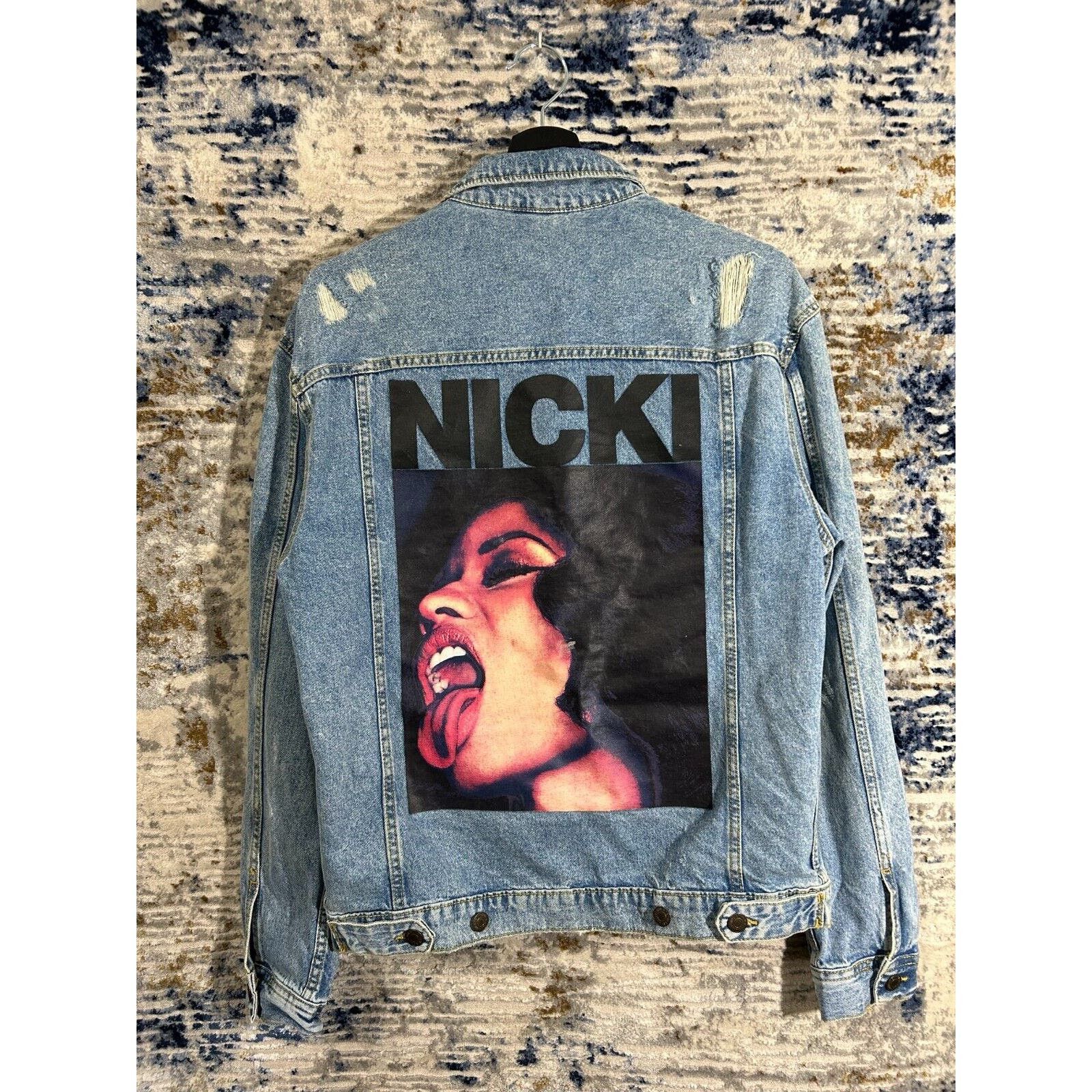 H M NICKI MINAJ X HM MERCHENDISE DENIM JACKET S Grailed