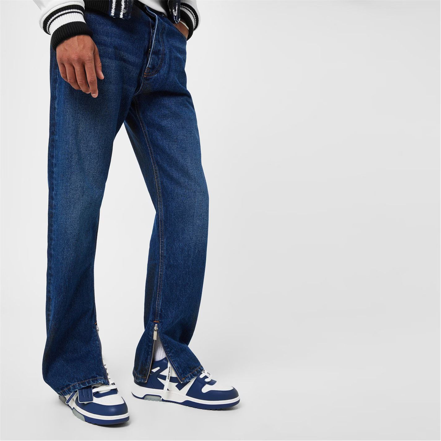 Off-White o1g2r1mq0326 Mid Rise Straight Leg Jeans in Blue Size US 33 - 5 Thumbnail