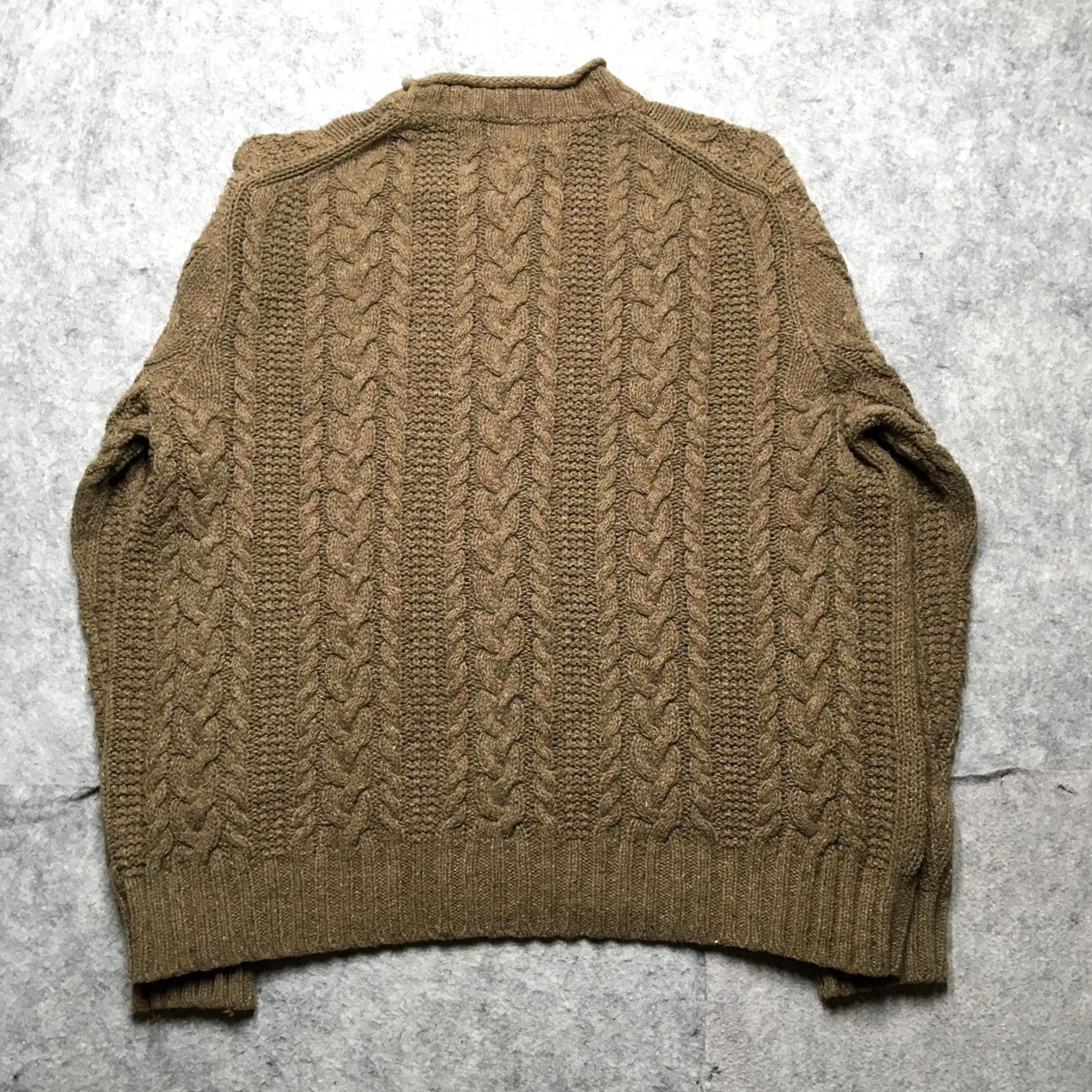 Polo Ralph Lauren Polo Ralph Lauren Sweater Men's 2XL Brown Cable-Knit Crew Neck Pullover Knit Wool Blend Casual Size US XXL / EU 58 / 5 - 6 Thumbnail