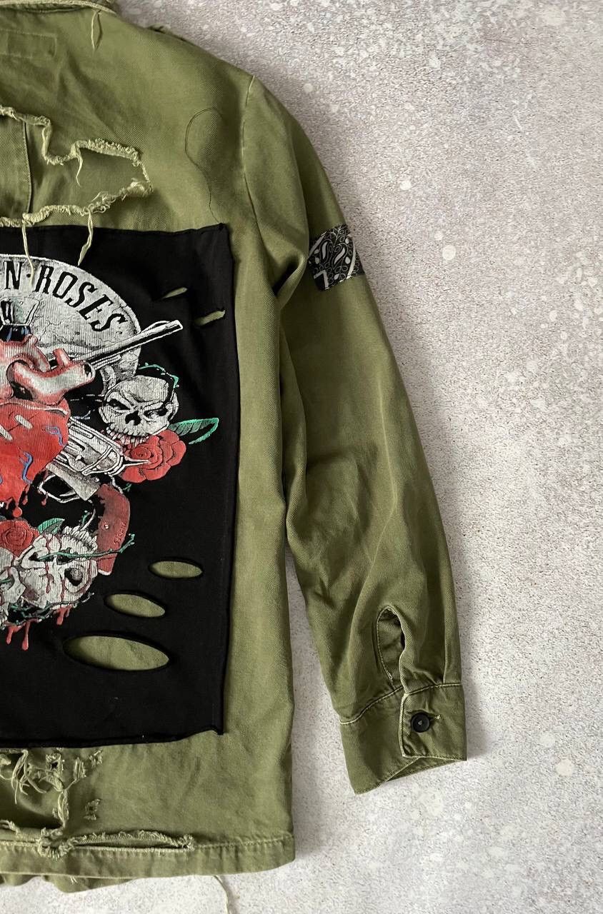 Vintage Guns N Roses Denim Jacket Skull Skeleton Logo Y2K