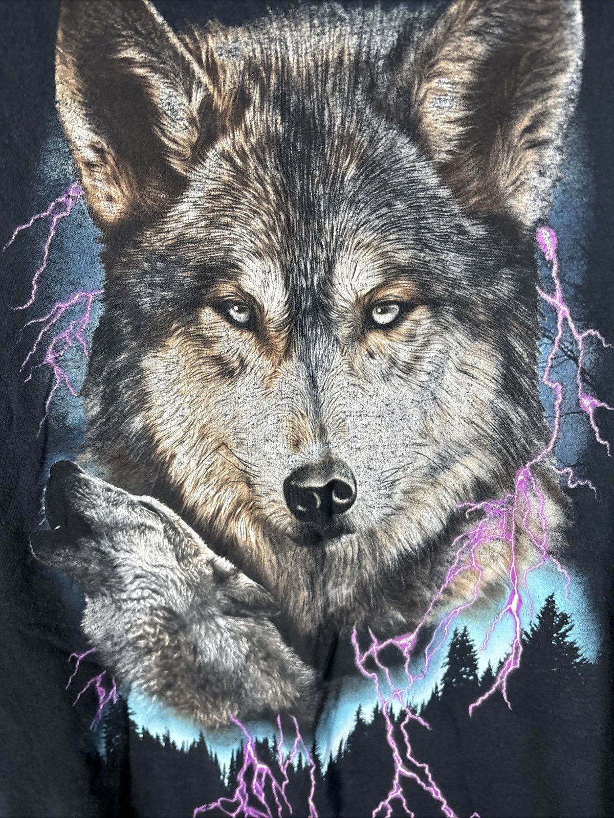 Other Vintage Y2k Wolf Wolves Purple Lightning Shirt Adult XL Size US XL / EU 56 / 4 - 2 Thumbnail