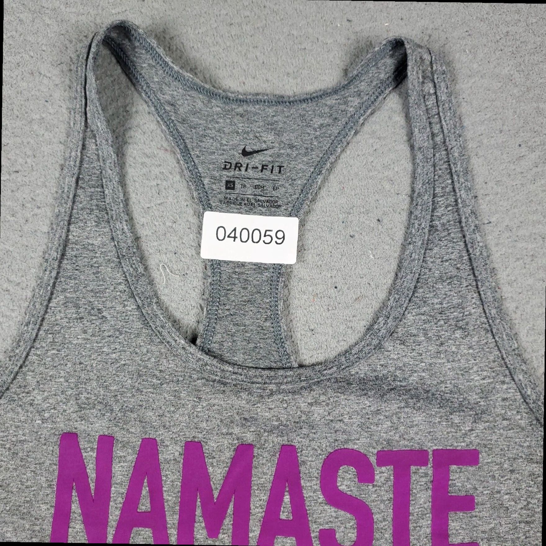 Nike Nike Womens Tank Top Gray Namaste Extra Large XL Active Running Training Size XS / US 0-2 / IT 36-38 - 3 Thumbnail