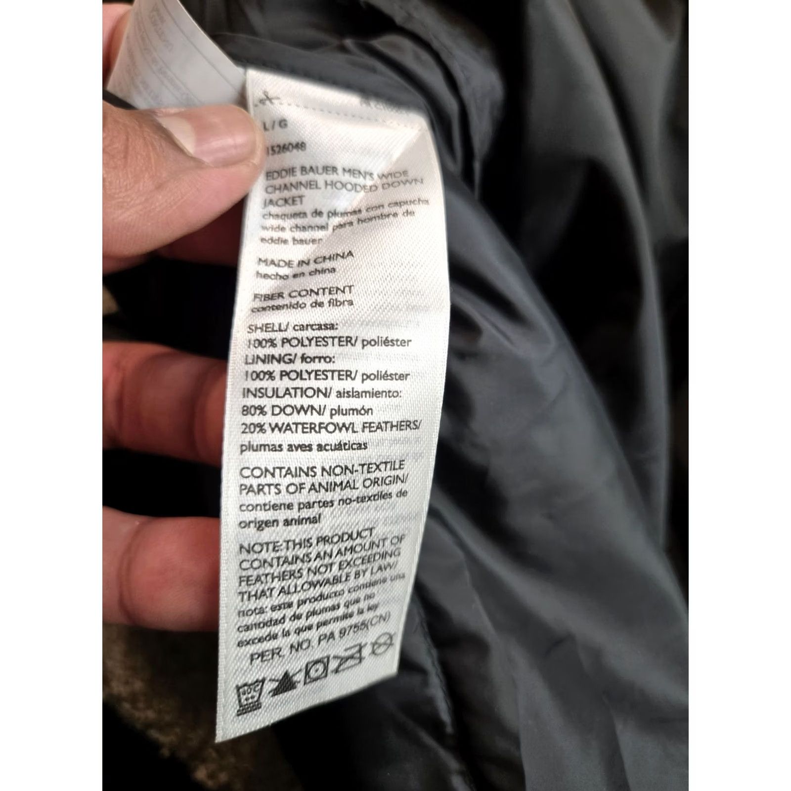 Eddie Bauer Eddie Bauer Jacket Mens Large Black Hooded Down Wide Channel Puffer Full Zip Size US L / EU 52-54 / 3 - 7 Thumbnail
