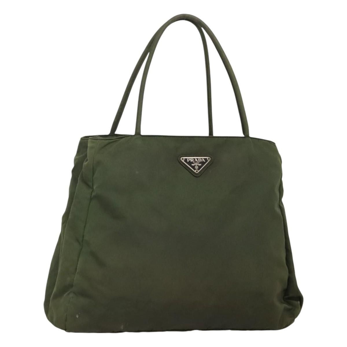Prada PRADA Hand Bag Nylon Khaki Silver Size ONE SIZE - 1 Thumbnail