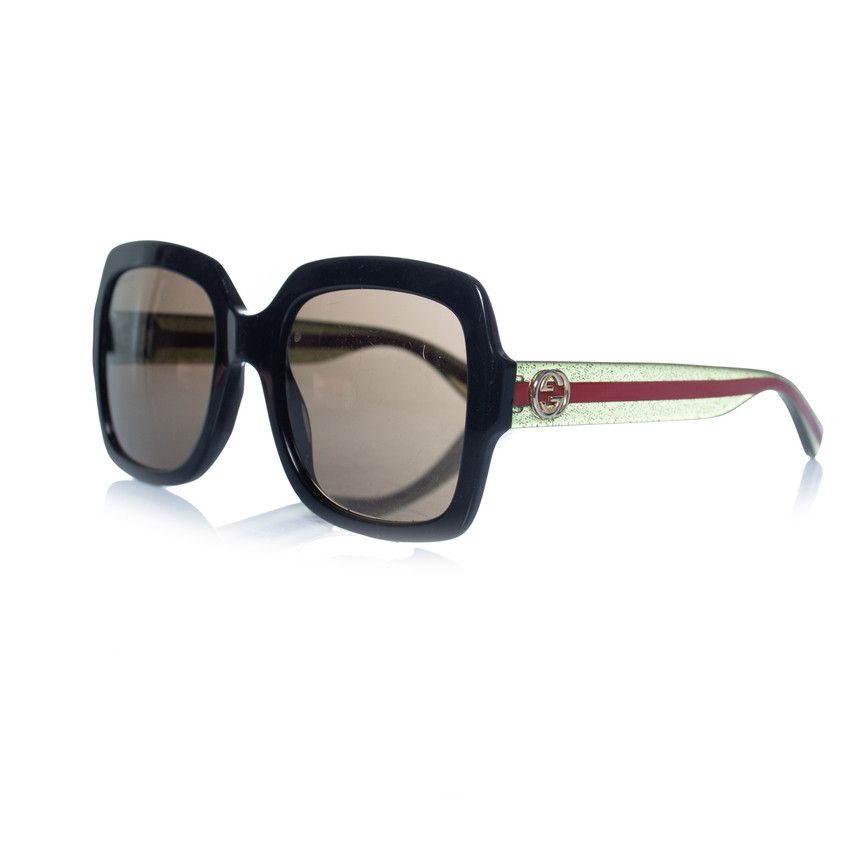 Gucci, black oversized sunglasses with web print Gucci New Pop Web 53MM Square Sunglasses | Saks Fifth Avenue main image 4