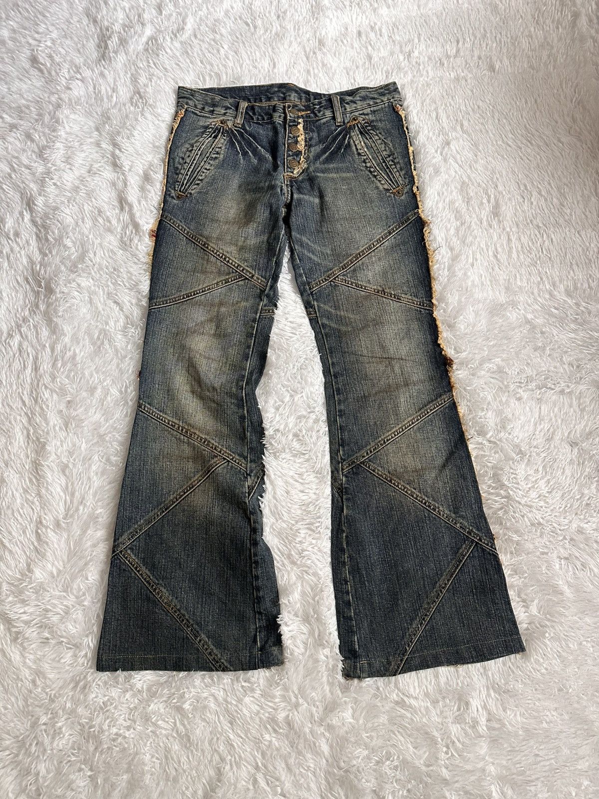 Tornado Mart Tornado Mart Side Fur Flare Denim Jeans Size US 31 - 4 Thumbnail