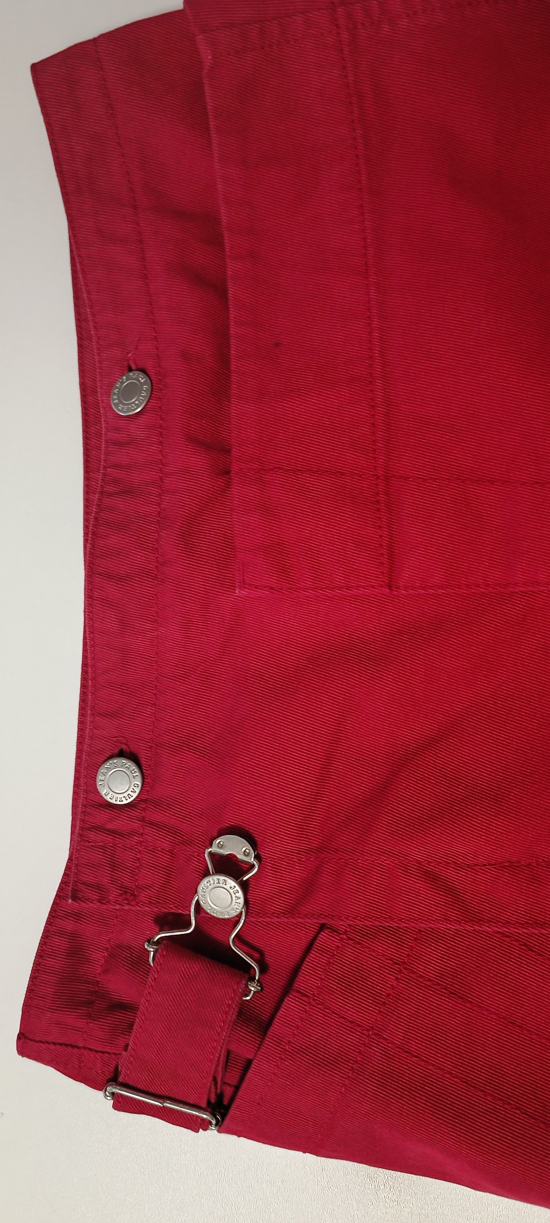 Jean Paul Gaultier 2000's - Asymmetric mini skirt in red denim Size 27" / US 4 / IT 40 - 14 Thumbnail