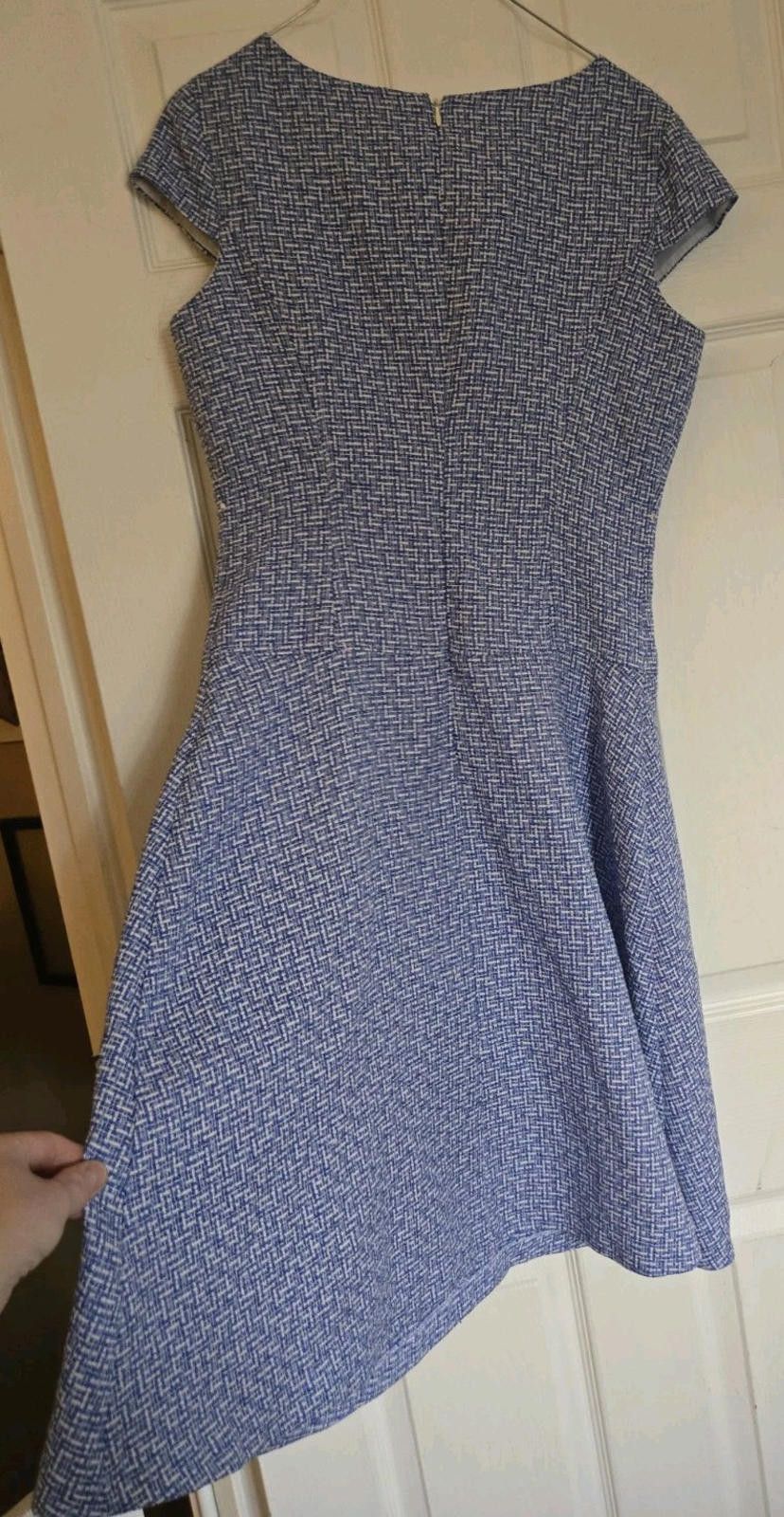 Nice Collective 9 & CO Midi Dress Size 6 Blue White Tweed Fit And Flare A Li Size M / US 6-8 / IT 42-44 - 5 Thumbnail