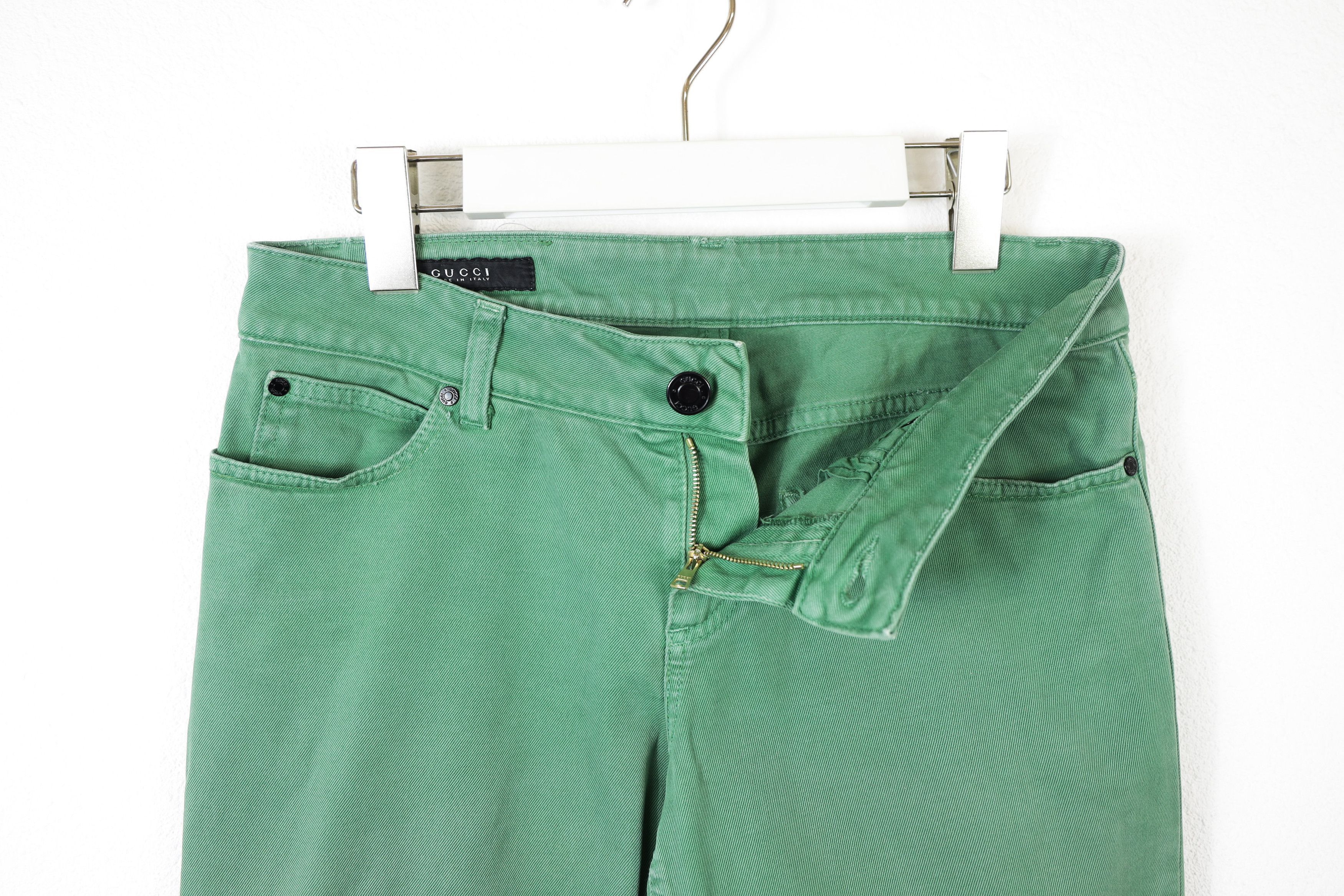 Gucci Womens Gucci Logo Green Denim Jeans Pants Y2K Size 28" / US 6 / IT 42 - 5 Thumbnail