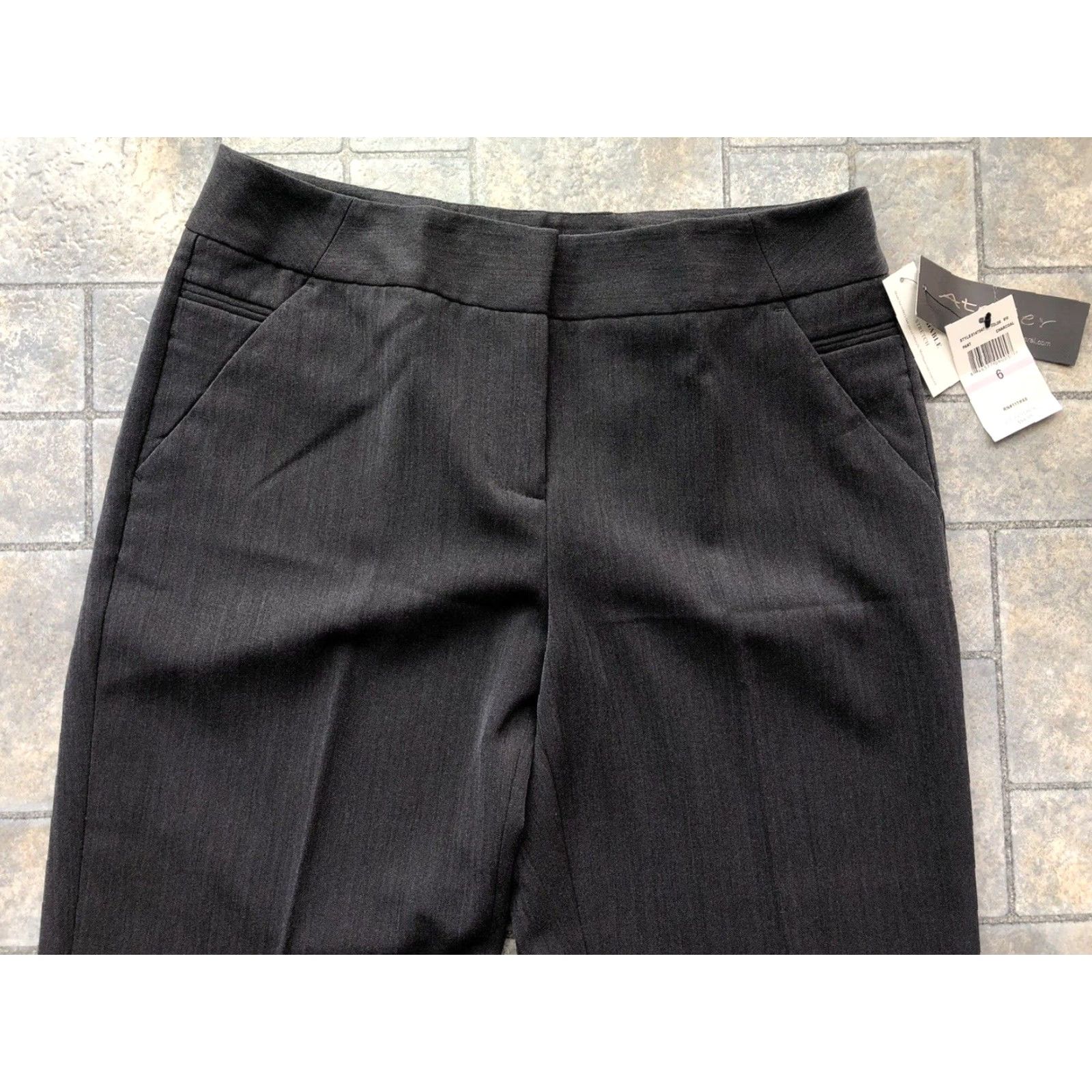 Vintage ATELIER Dress Pants Women's Gray Size 6 Stretch Zip Solid Business Formal Casual Workwear Pants Size 28" / US 6 / IT 42 - 7 Thumbnail