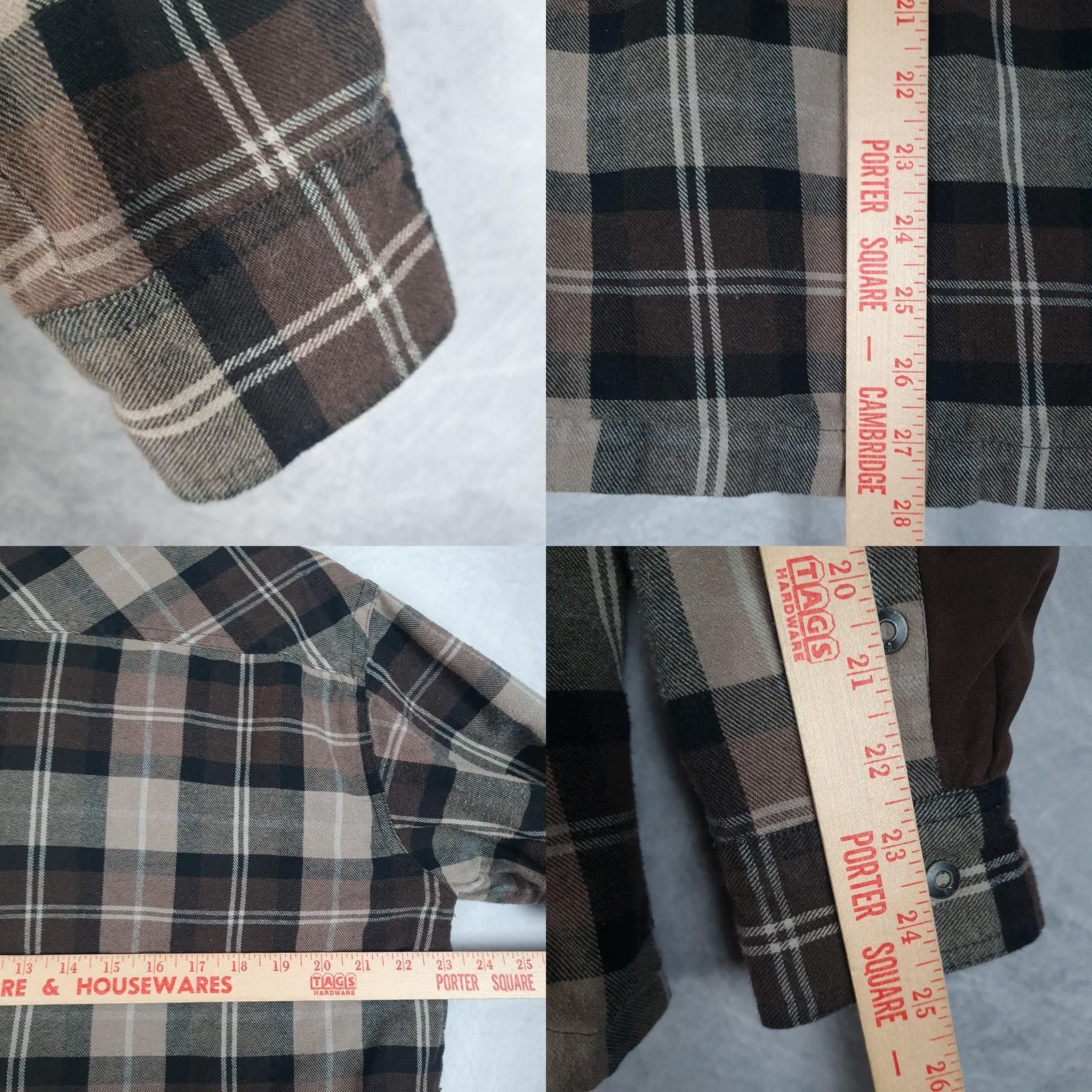 Harley Davidson Harley-Davidson Shirt Jacket Mens Large Brown Plaid Flannel Skull Lined Patch Jacket Size US L / EU 52-54 / 3 - 9 Thumbnail