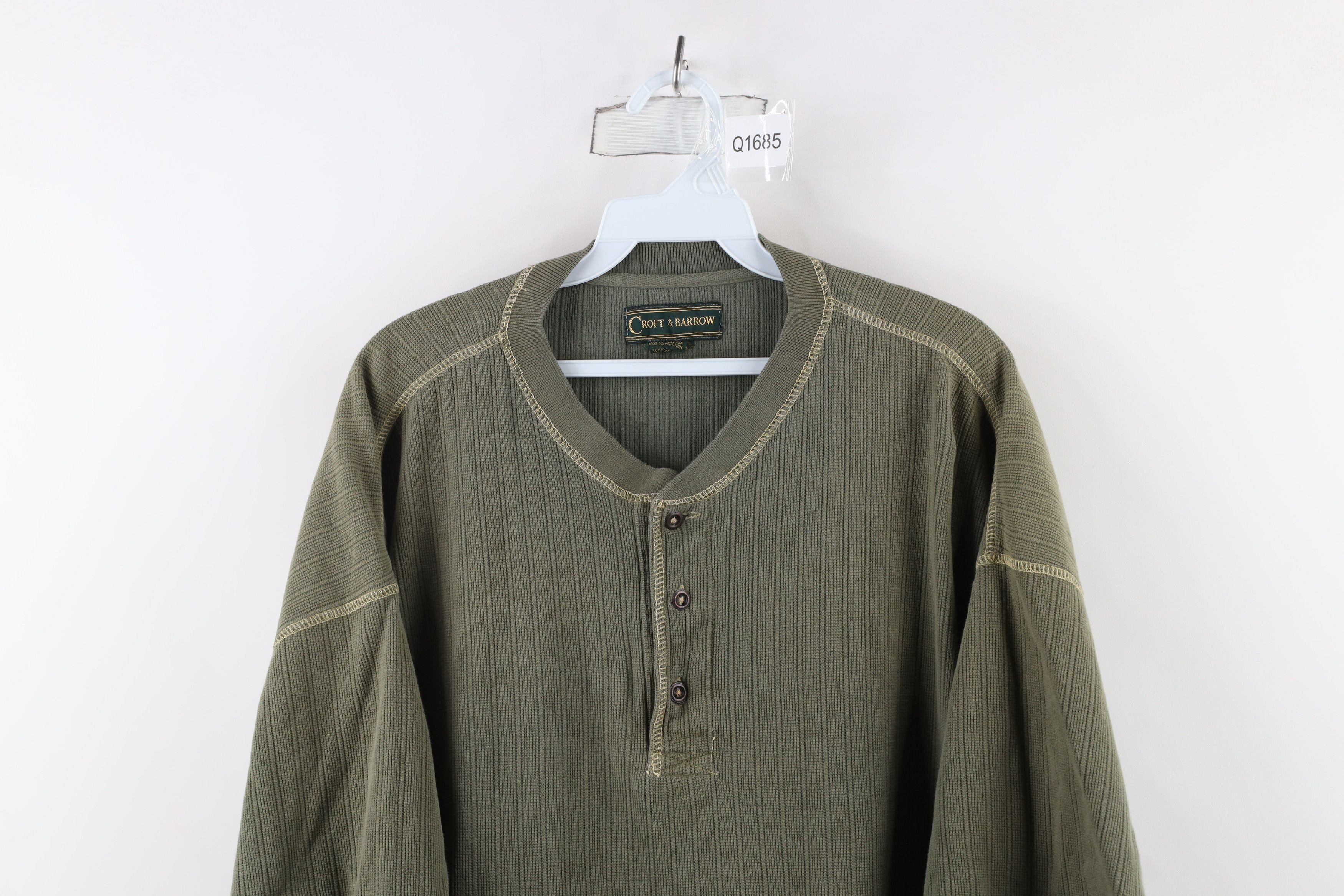 Vintage Vintage 90s Streetwear Thermal Ribbed Knit Henley T-Shirt Size US XL / EU 56 / 4 - 2 Thumbnail