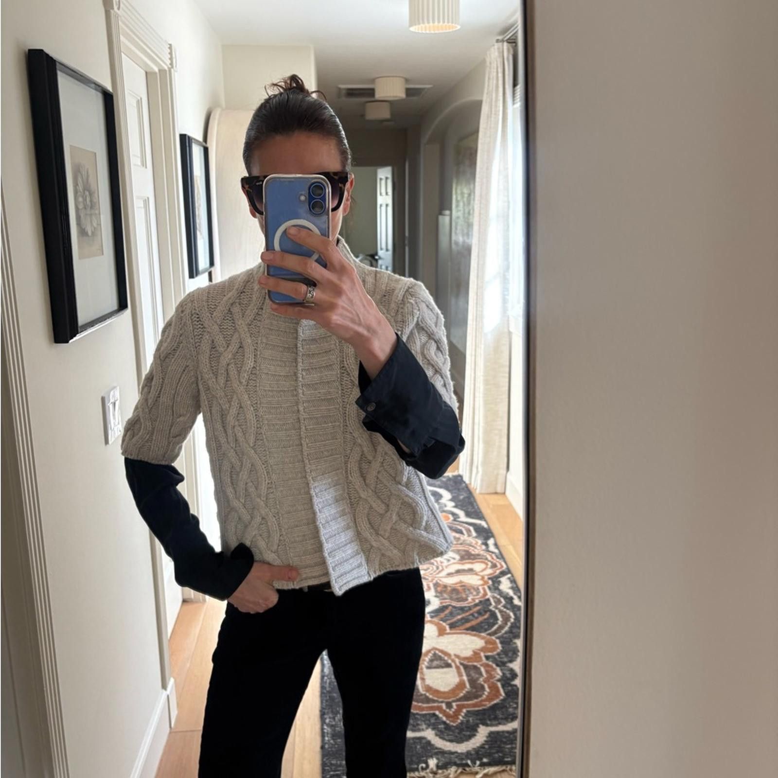 SOFIE D'HOORE SOFIE D’HOORE Luxury Super Geelong Wool Cable Knit Cardigan Size S / US 4 / IT 40 - 8 Thumbnail