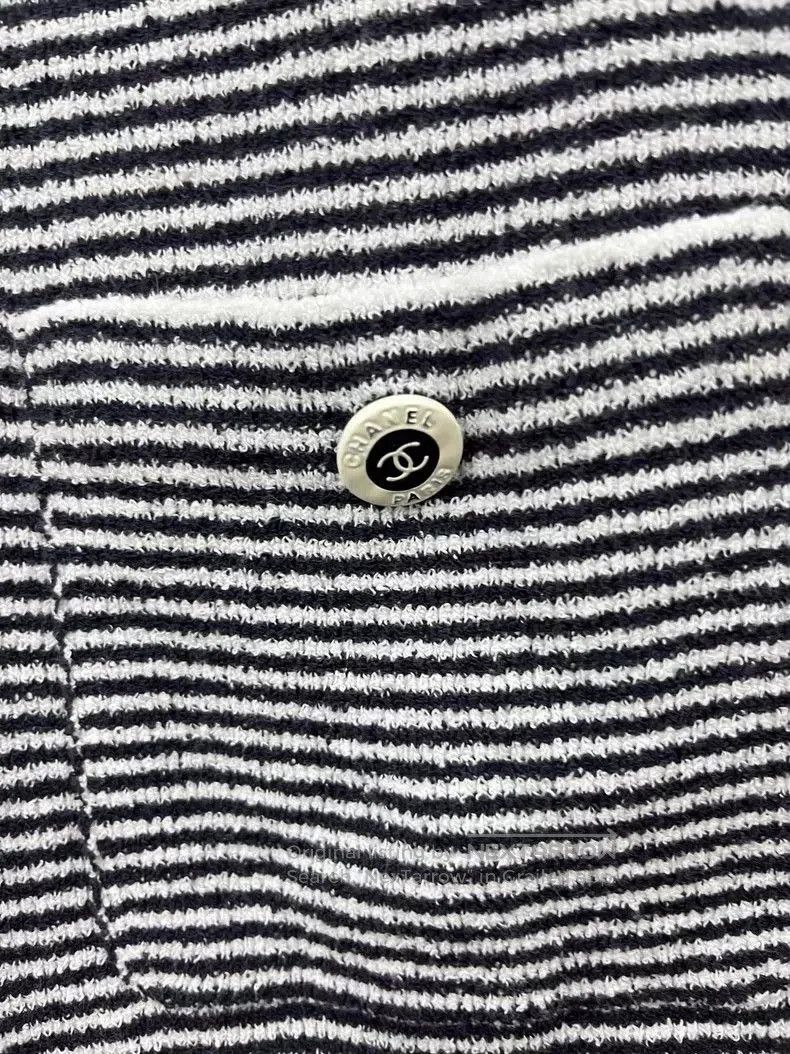 Chanel Chanel 23C Black and White Striped Dress. Size US M / EU 48-50 / 2 - 3 Thumbnail