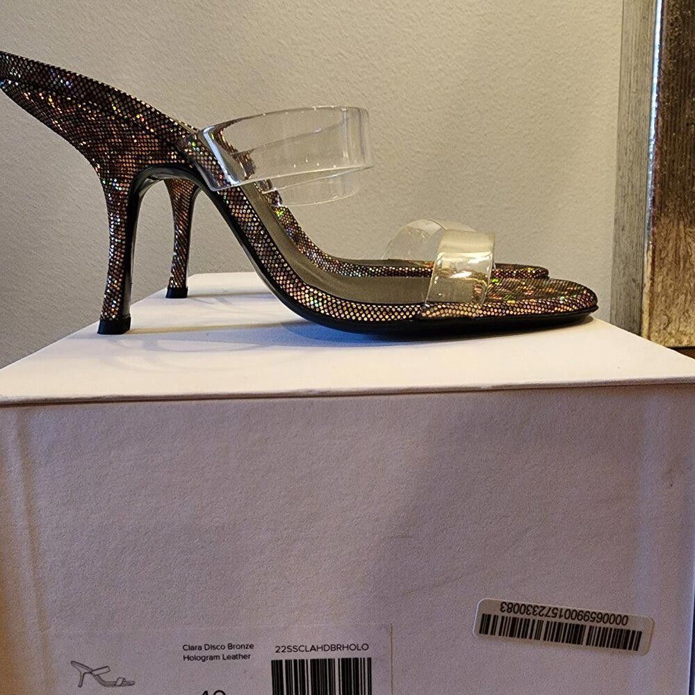 By Far BY FAR Clara Disco Bronze Hologram Leather Slide Sandal Size US 7.5 / IT 37.5 - 7 Thumbnail
