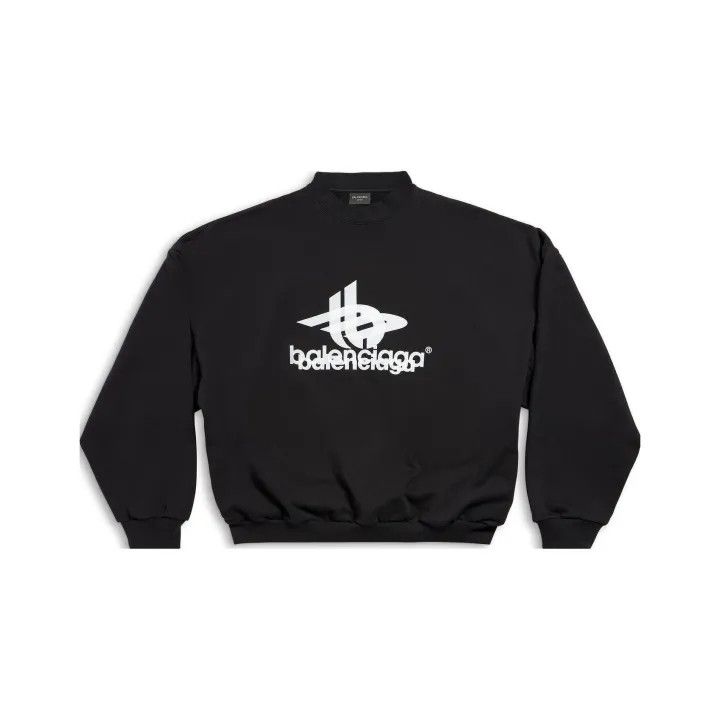 Balenciaga Balenciaga Black Logo Print Pullover Sweatshirt 0079 Size US M / EU 48-50 / 2 - 1 Thumbnail