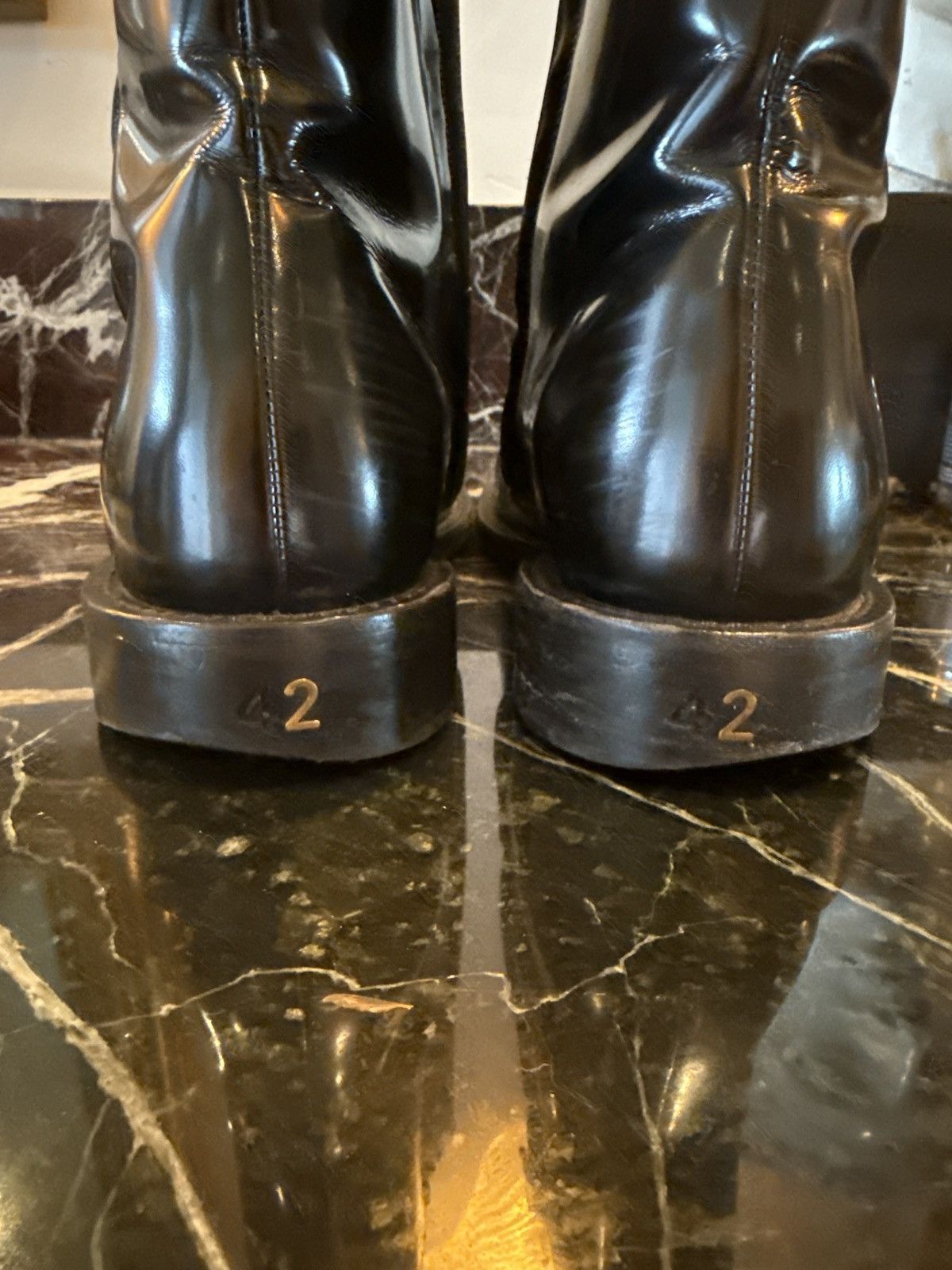 Balenciaga BALENCIAGA SANTIAGOS SS19 SQUARE TOE LEATHER BOOTS Size US 9.5 / EU 42-43 - 6 Thumbnail