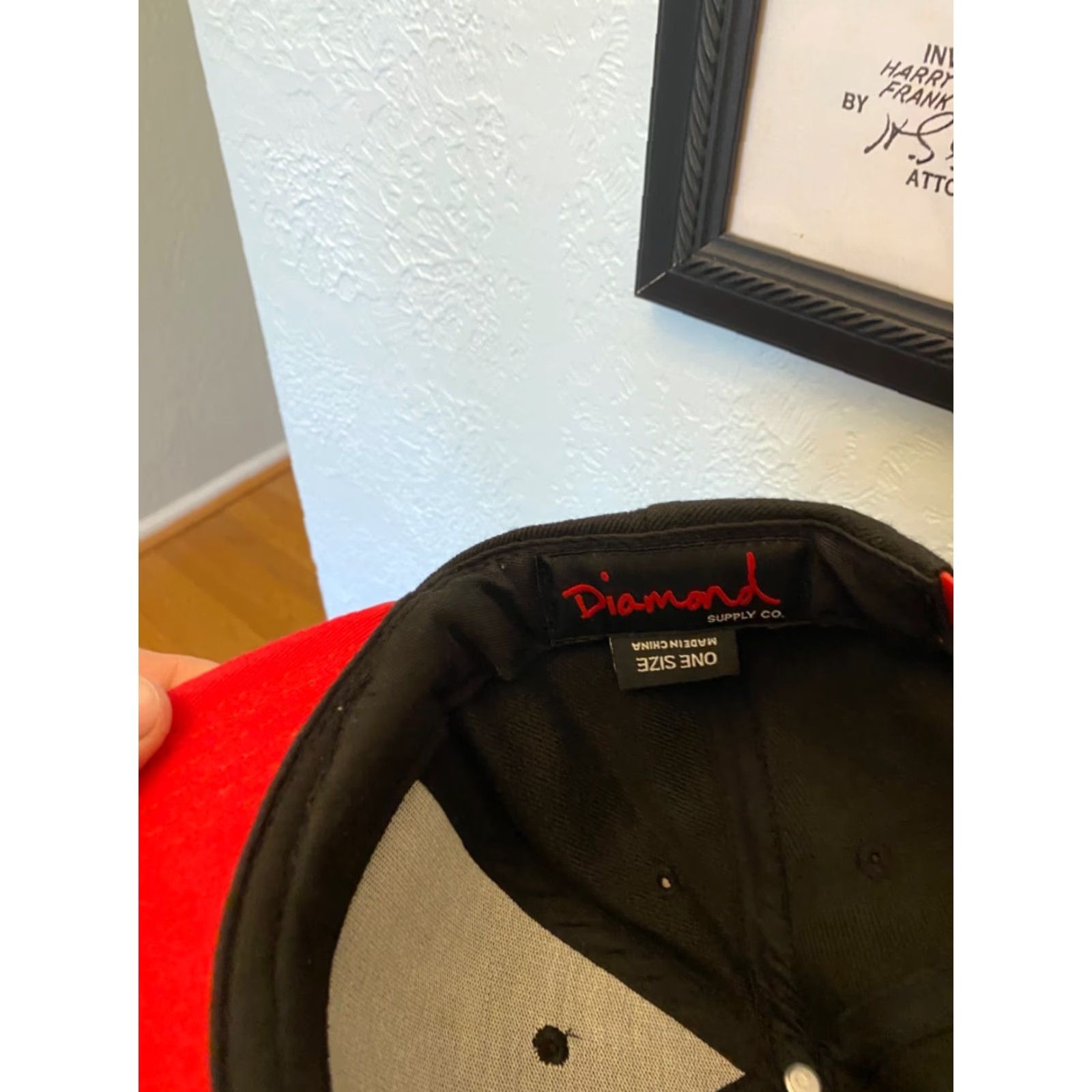 Diamond Supply Co. Diamond Supply Co. OG Script Structured Mens Snapback Hat Black/ Gold / Red Size ONE SIZE - 4 Thumbnail