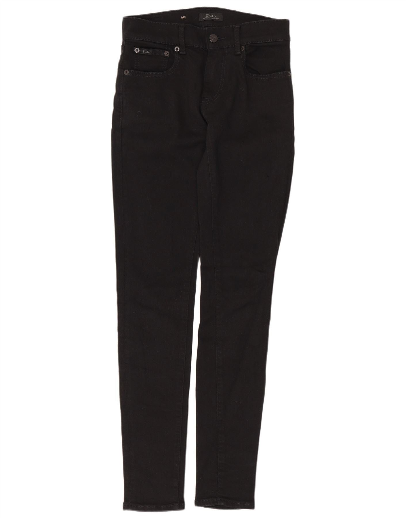 Polo Ralph Lauren Womens Skinny Jeans W25 L29 Black Viscose Size 42" / US 20 - 1 Thumbnail