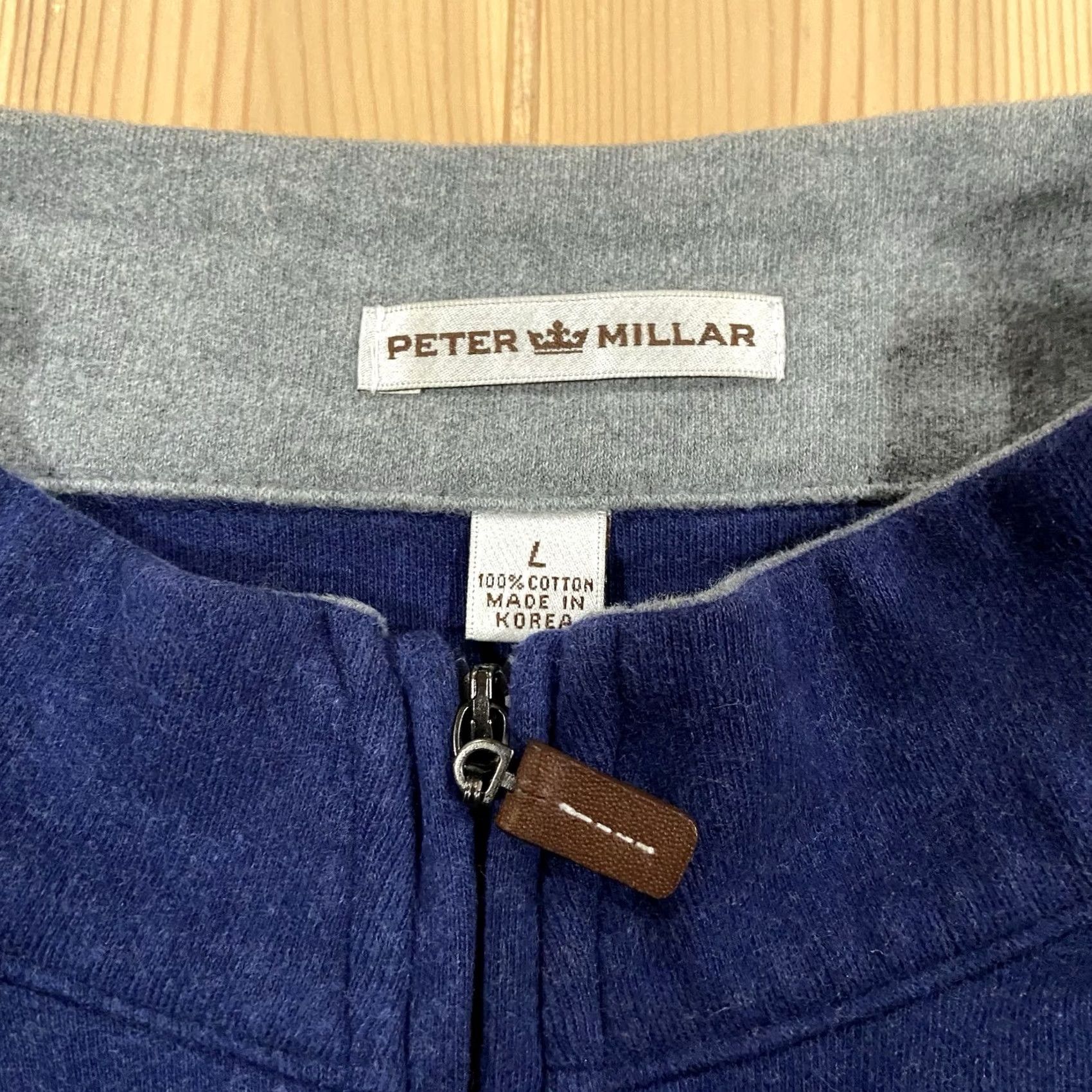 Peter Millar Peter Millar Sweater Pullover 1/4 Zip Blue Men L Regular KnIT All Seasons Golf Solid Logo Zip Front Size US L / EU 52-54 / 3 - 6 Thumbnail