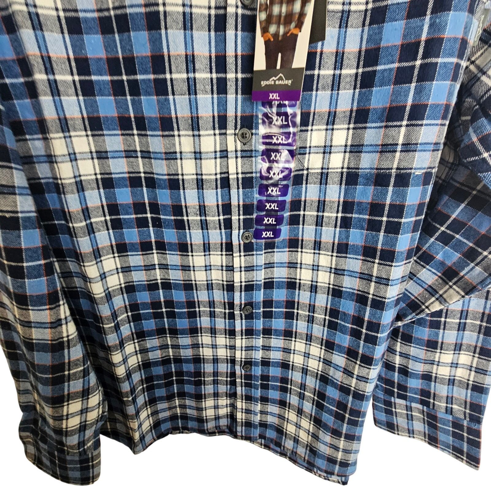 Eddie Bauer Eddie Bauer Mens Bristol Flannel Shirt Montauk Blue Plaid Size US XXL / EU 58 / 5 - 3 Thumbnail