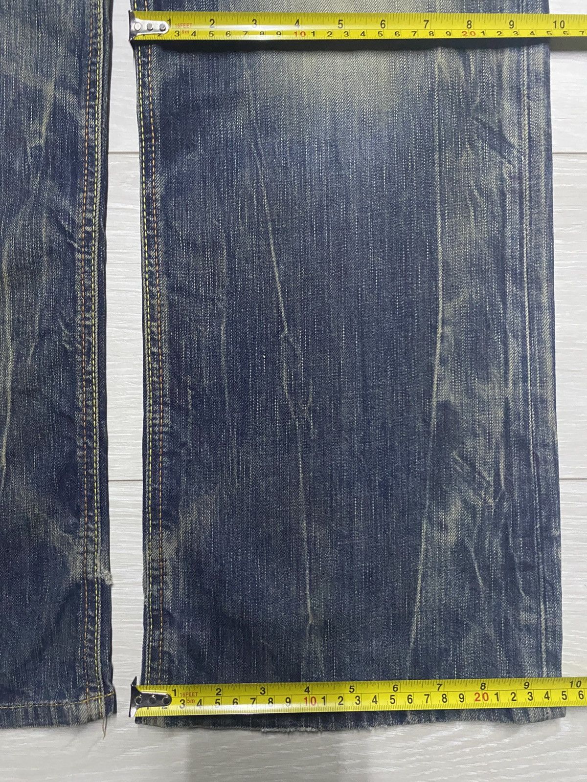 Junya Watanabe Vintage Edwin 503 Blue Trip Thunder Mud Wash Baggy Jeans Size US 36 / EU 52 - 21 Thumbnail