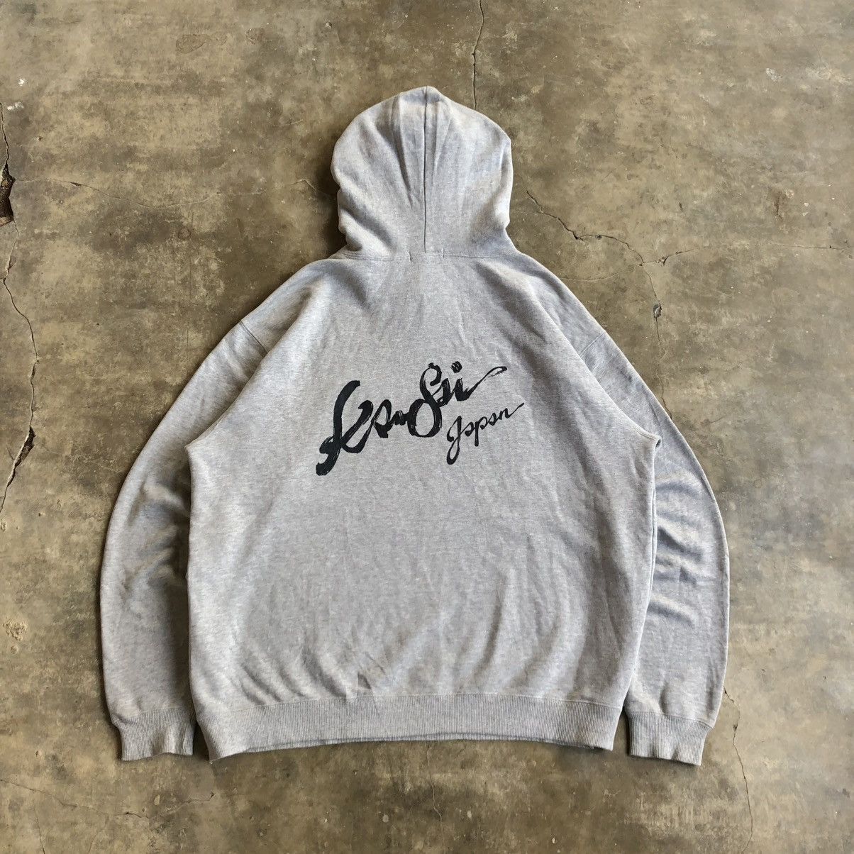 🇯🇵 2000s Kansai Yamamoto Japan Big Logo Font Hoodie Grey